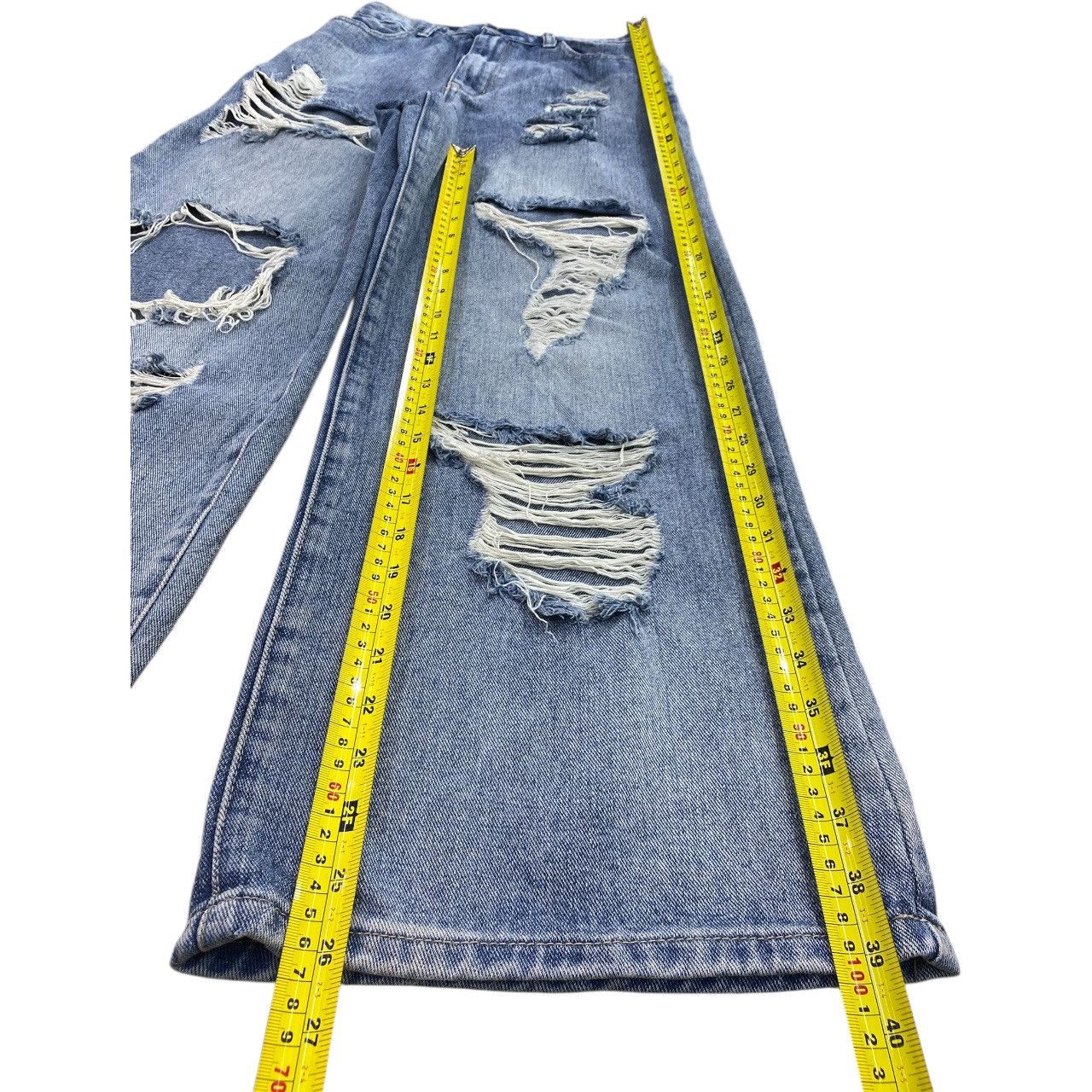 Japanese Brand Japanese Brand Acid Blue Wash Distress Style Baggy Jeans Size US 26 / EU 42 - 7 Thumbnail
