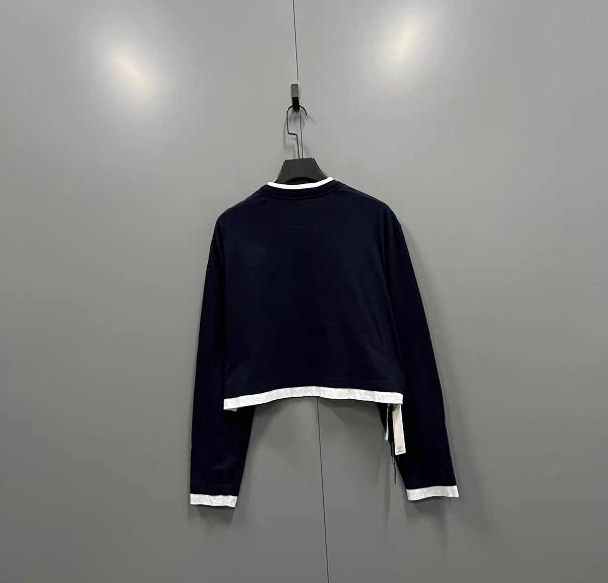 Prada Prada Navy Logo Mock Two-Piece Long Sleeve Top J41 Size L / US 10 / IT 46 - 2 Thumbnail