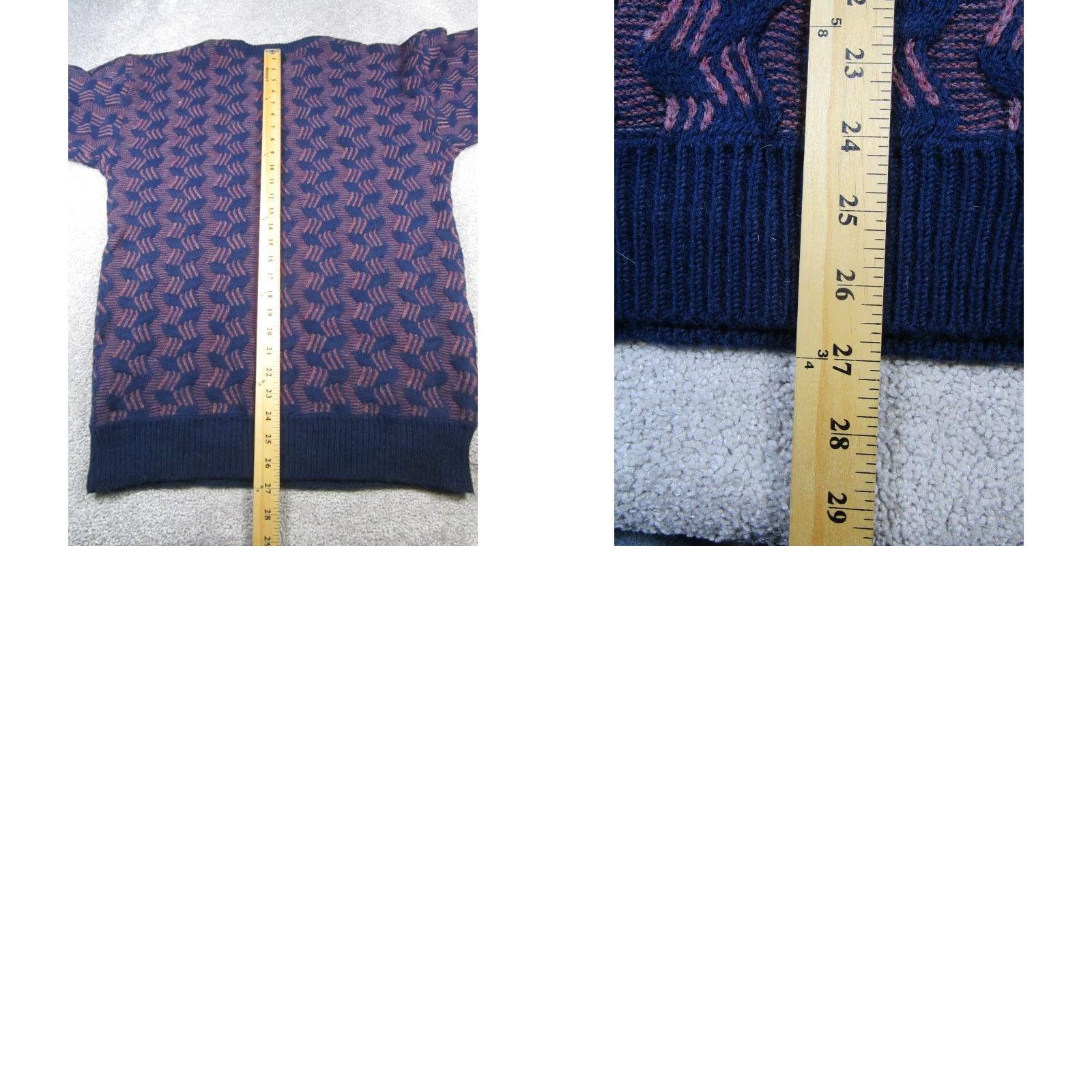 Vintage Polara Knits Sweater Mens Medium Purple Blue Cable Knit Pullover Size US M / EU 48-50 / 2 - 8 Thumbnail