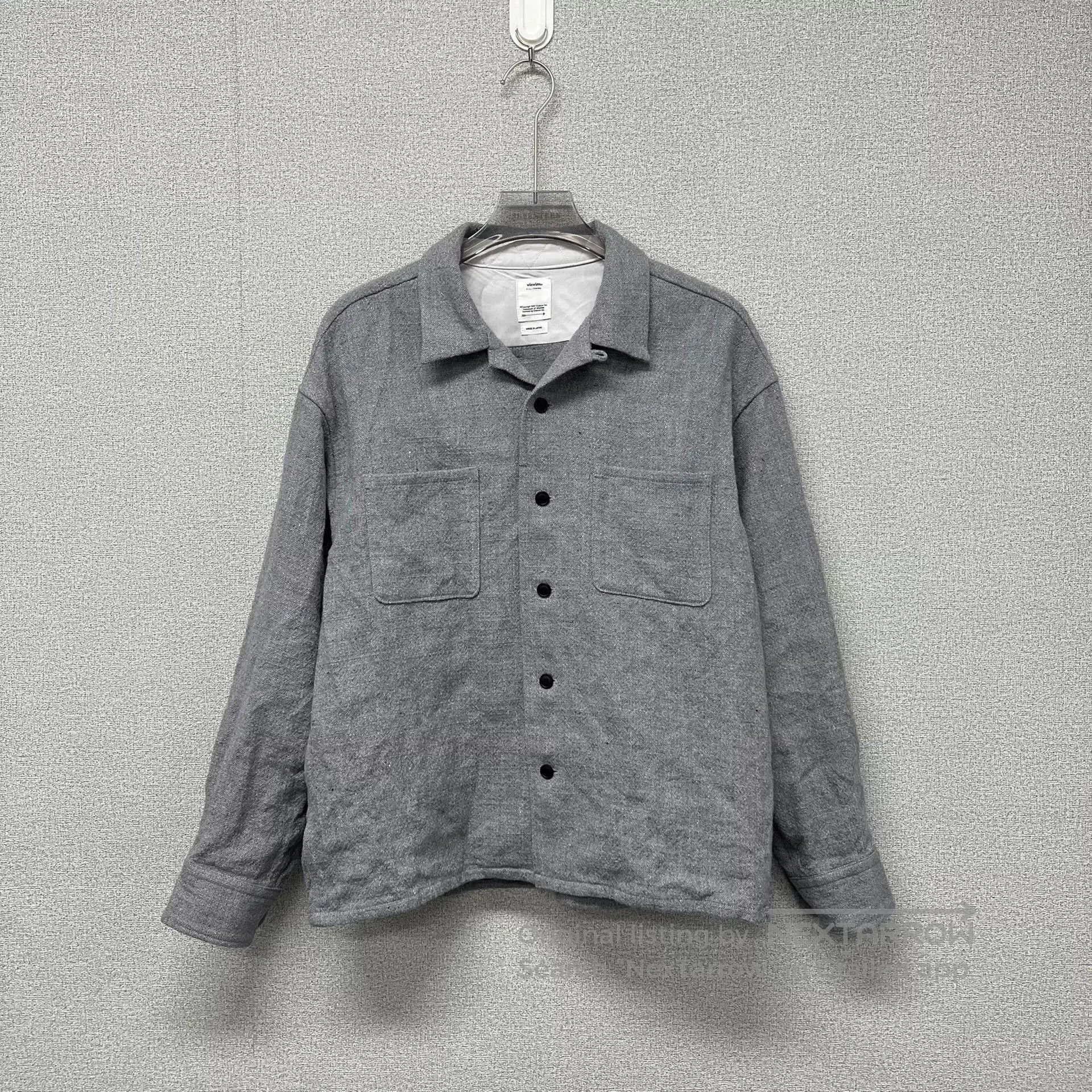 Visvim Visvim Gray Cuban Collar Button-Up Shirt. Size US M / EU 48-50 / 2 - 1 Thumbnail