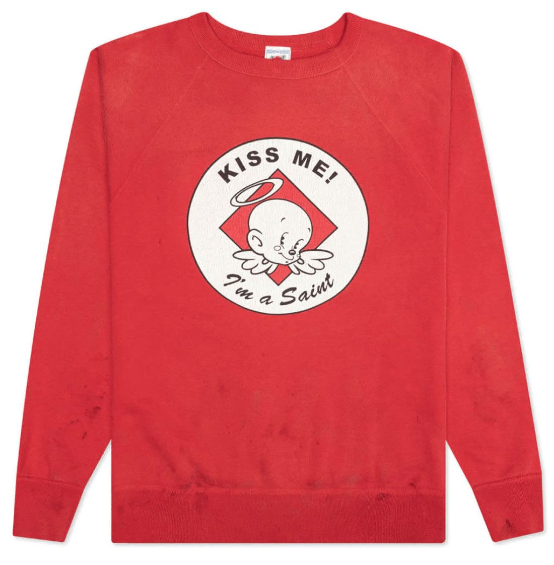 Saint Michael Kiss Me Crewneck Sweatshirt Red Size US M / EU 48-50 / 2 - 1 Thumbnail