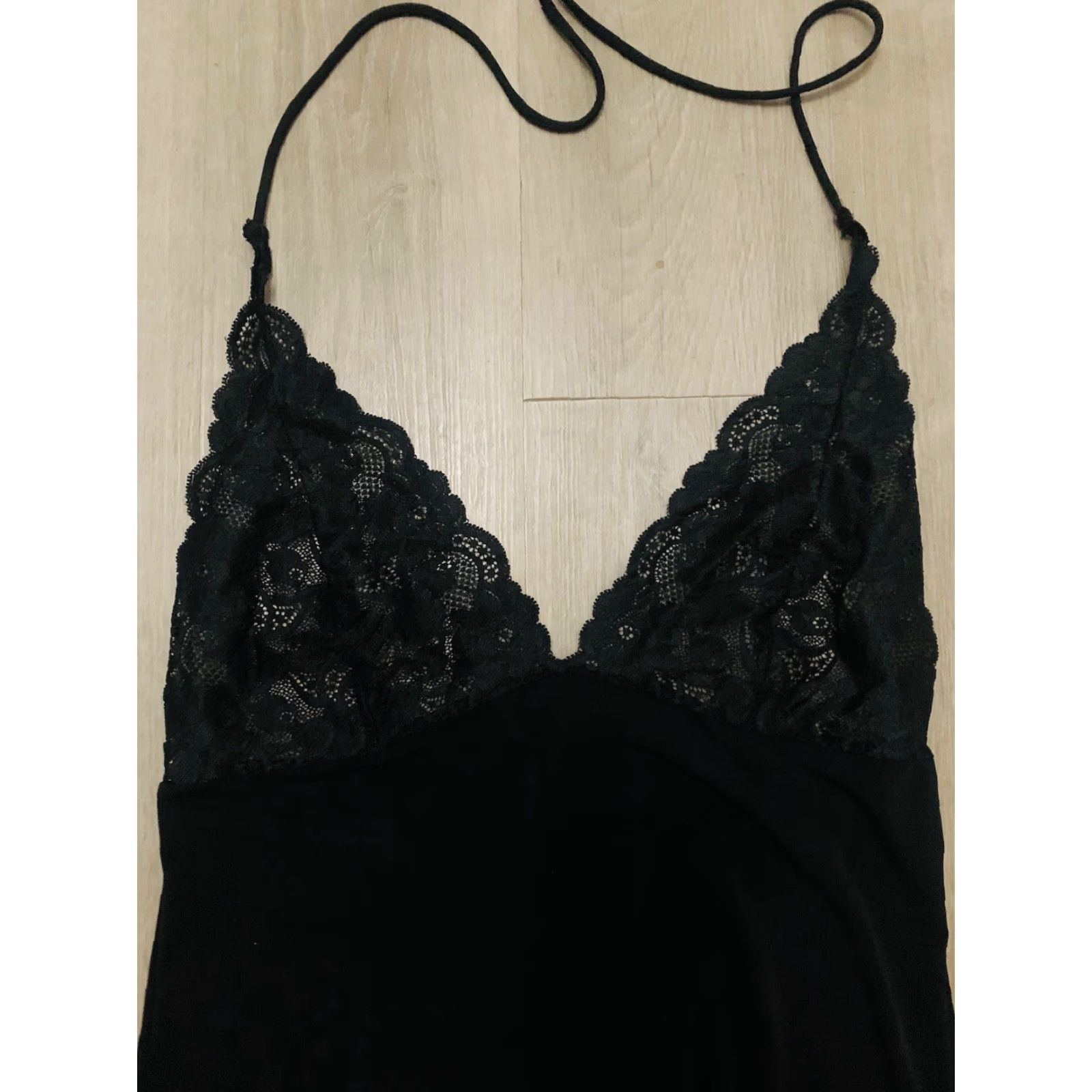 Victoria's Secret VICTORIA'S SECRET Black Sexy Neck Tie Sleep Dress Nightie Gown Shirt? (Wait) Size M / US 6-8 / IT 42-44 - 3 Thumbnail