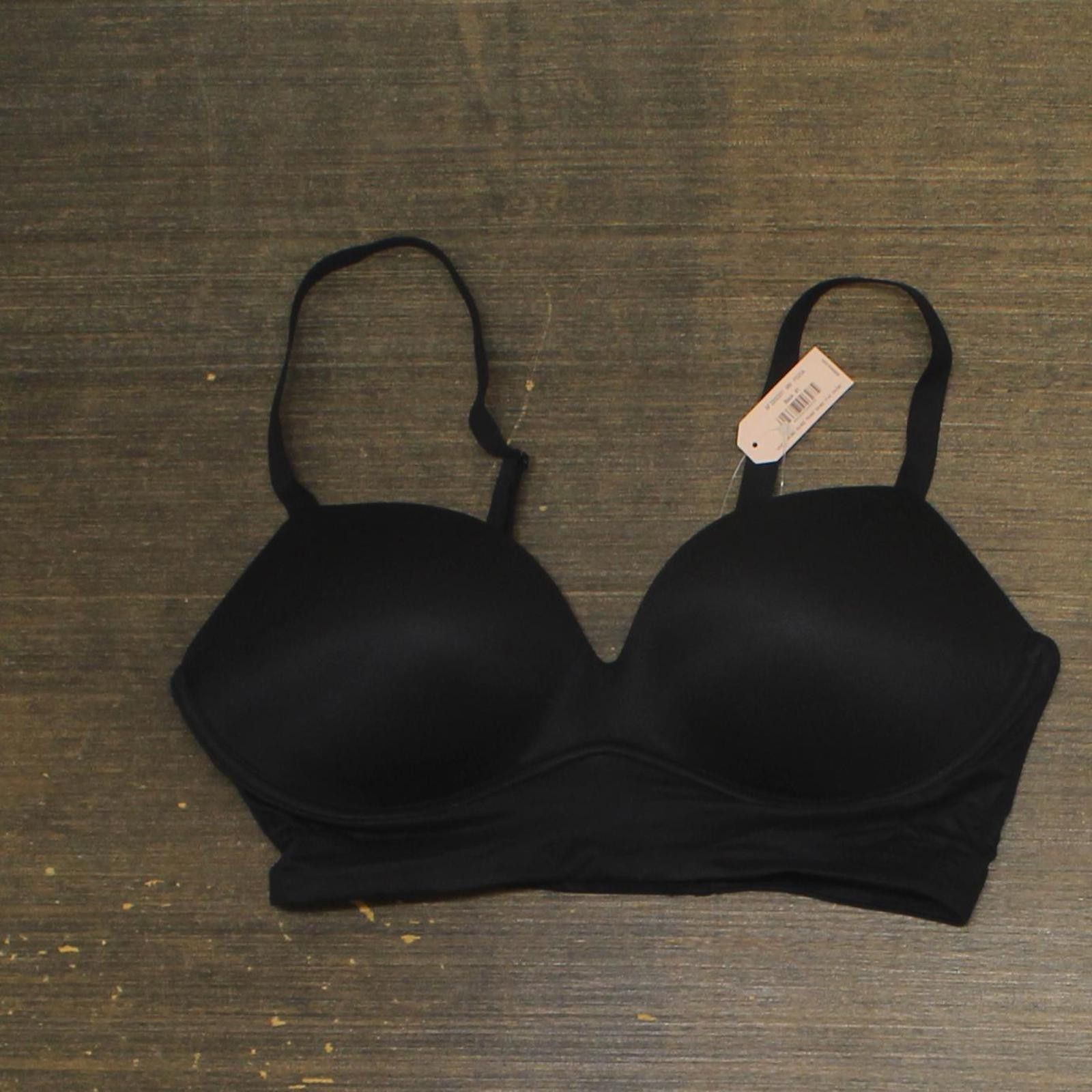 Designer NWT Dobreva Up Wireless Bra Padded T-Shirt Bra Black 36C, Women's