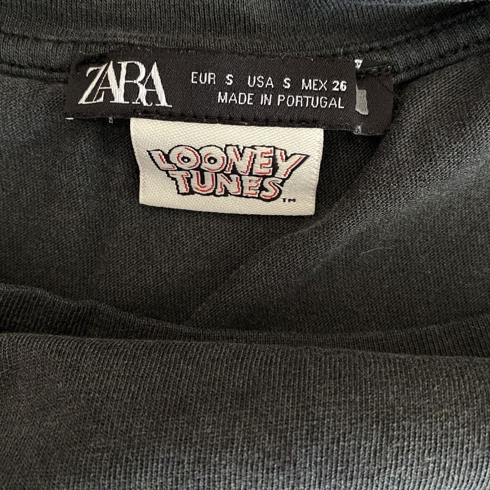 Zara Zara x Looney Tunes Small Best Friends Black Graphic T Shirt Size S / US 4 / IT 40 - 3 Thumbnail