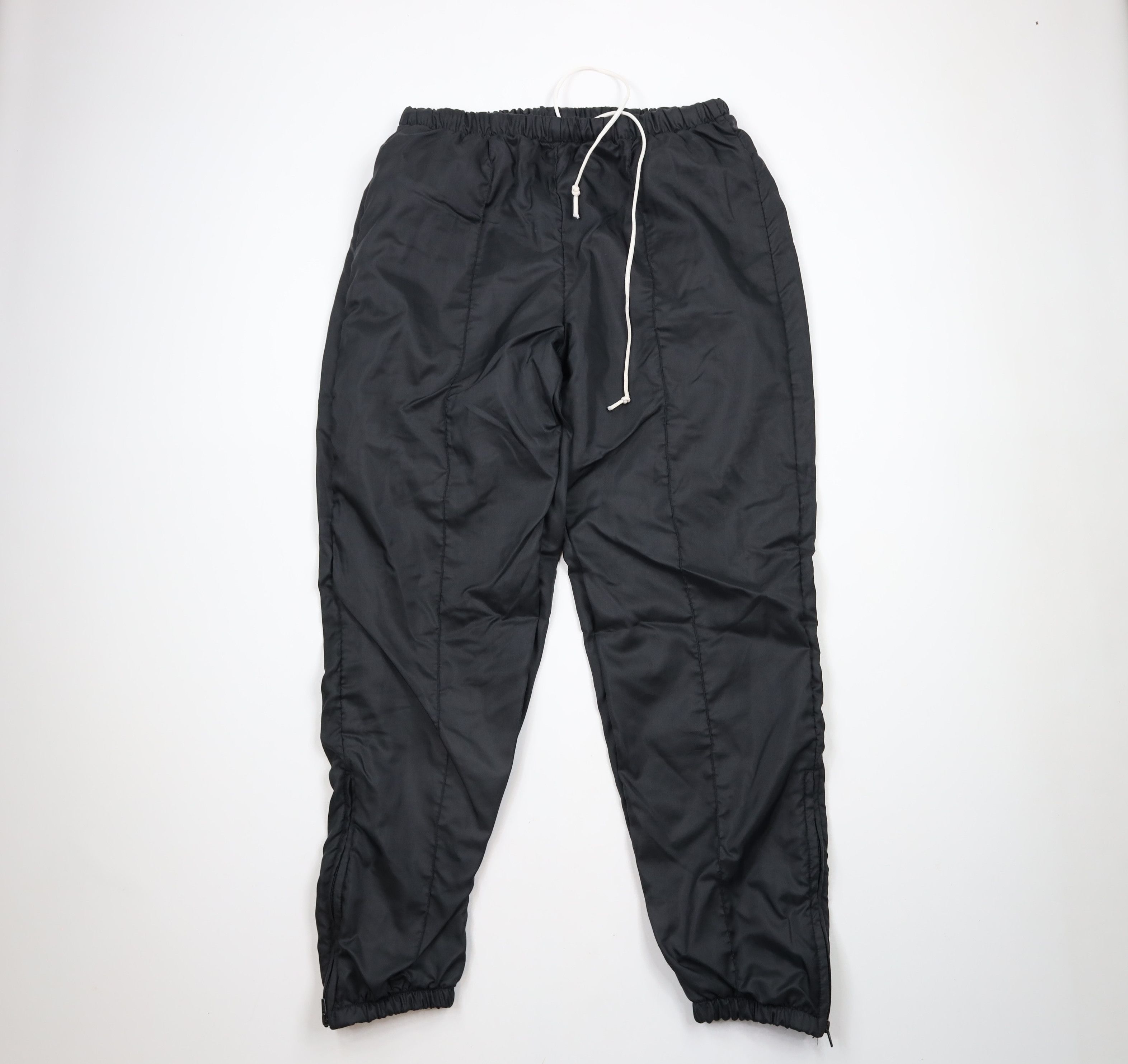 Vintage Vintage 70s Streetwear Lined Cuffed Joggers Pants Black USA Size US 40 / EU 56 - 1 Thumbnail