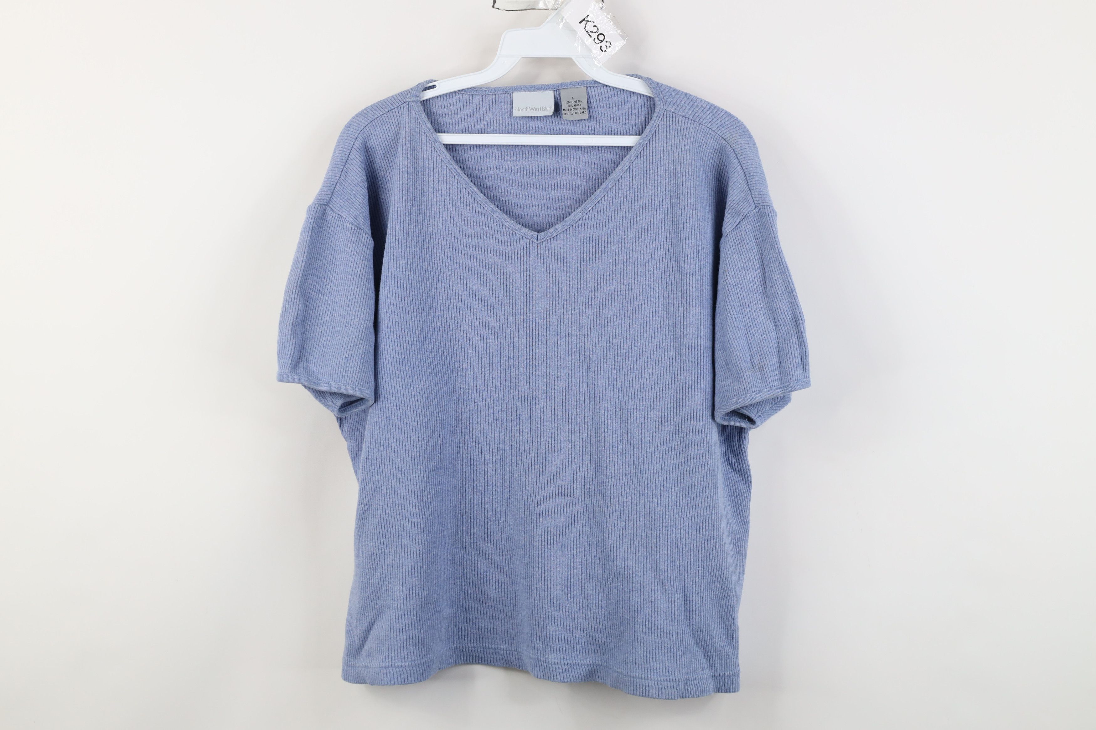 Vintage Vintage 90s Y2K Streetwear Boxy Cropped Ribbed Knit T-Shirt Size L / US 10 / IT 46 - 1 Thumbnail