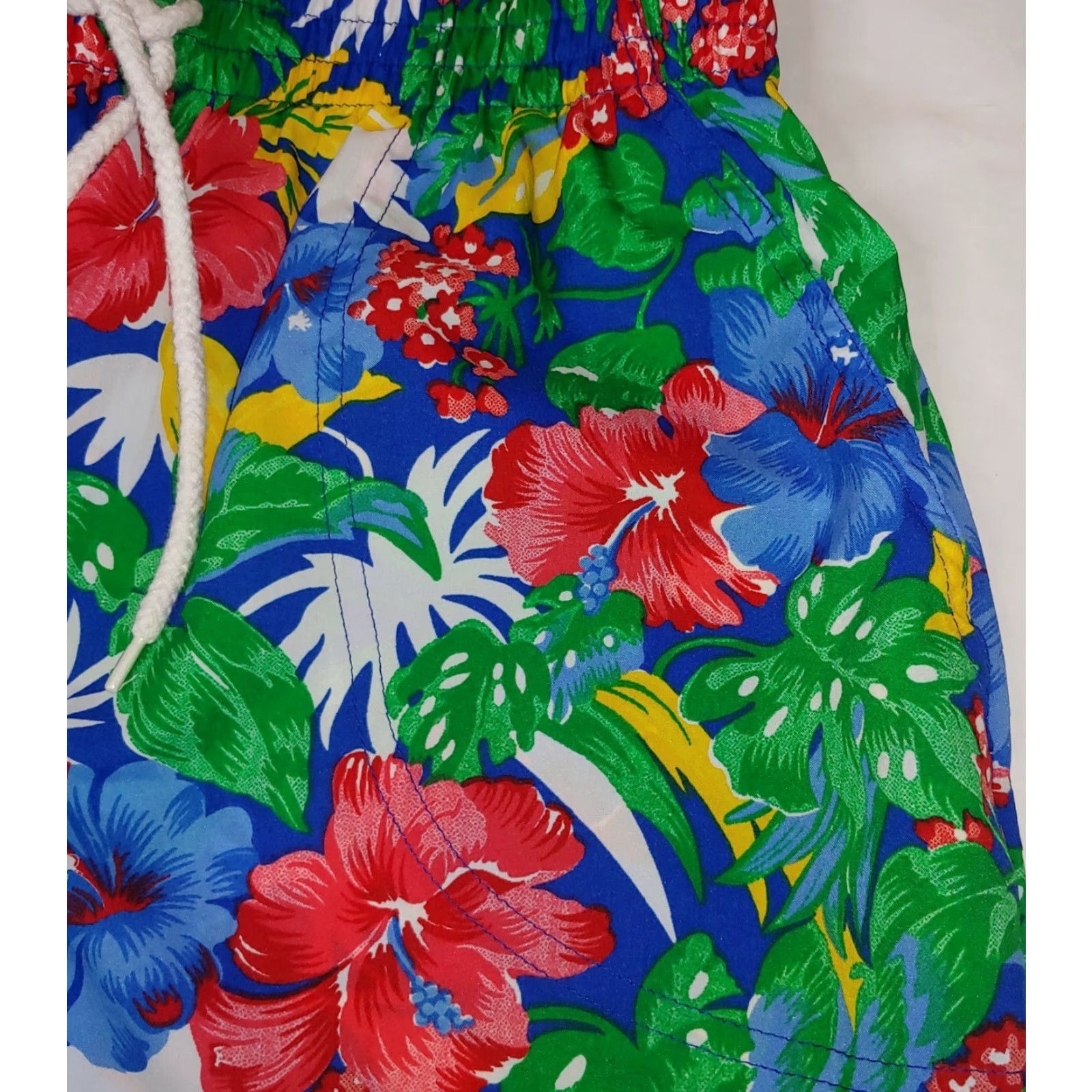 Vintage VINTAGE Lane Cricket Lane Shorts Women 14 Blue Floral Hibiscus Elastic Tropical Retro Casual Beach Fun Womens Size 36" / US 14 / IT 50 - 5 Thumbnail