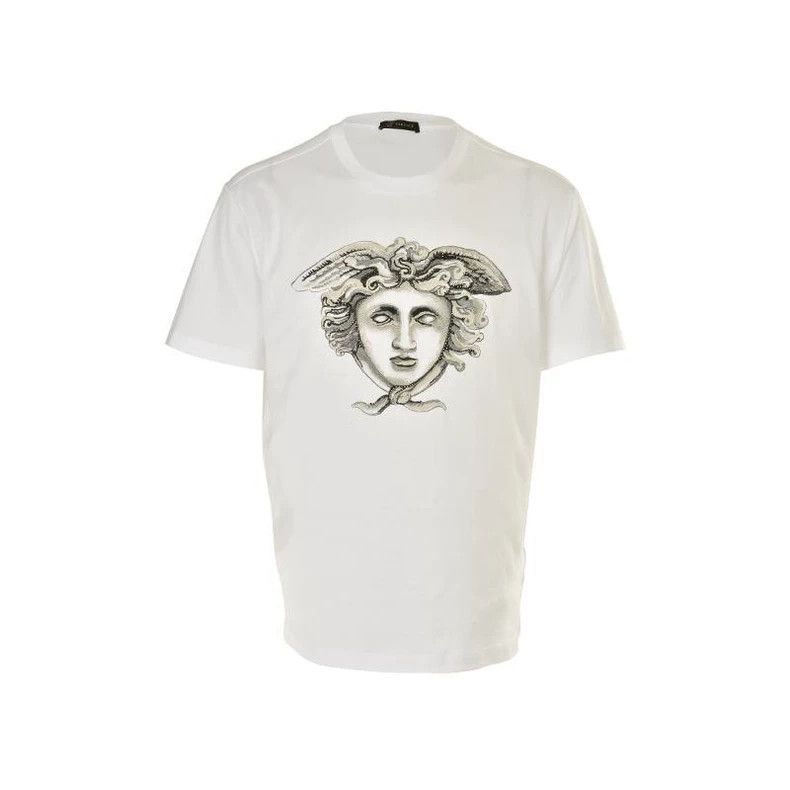 Versace Versace Men's Medusa willow stud flocked cotton short-slee Size US L / EU 52-54 / 3 - 1 Thumbnail