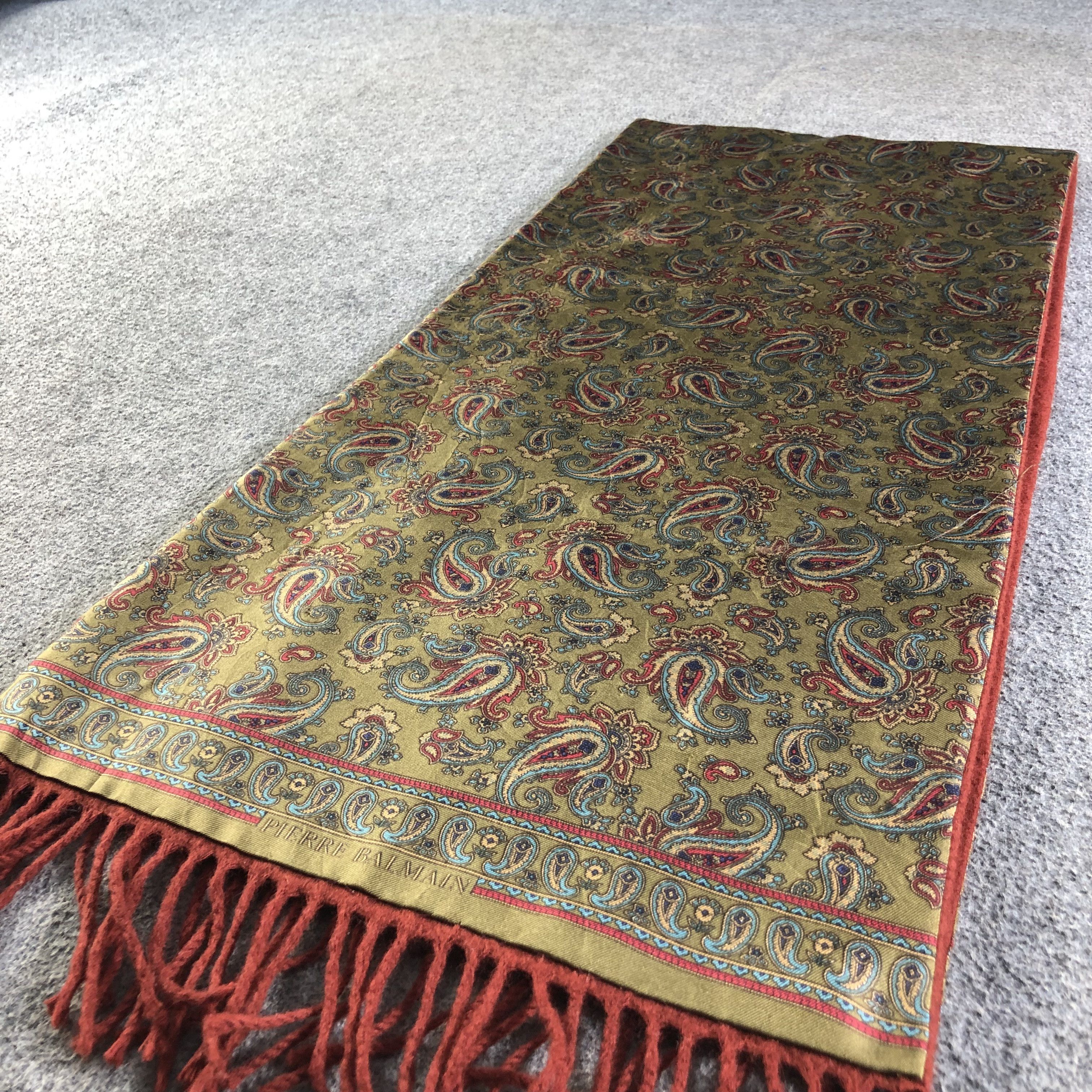 Pierre Balmain Pierre Balmain Silk/Wool Paisley Scarf Muffler V2550 Size ONE SIZE - 3 Thumbnail