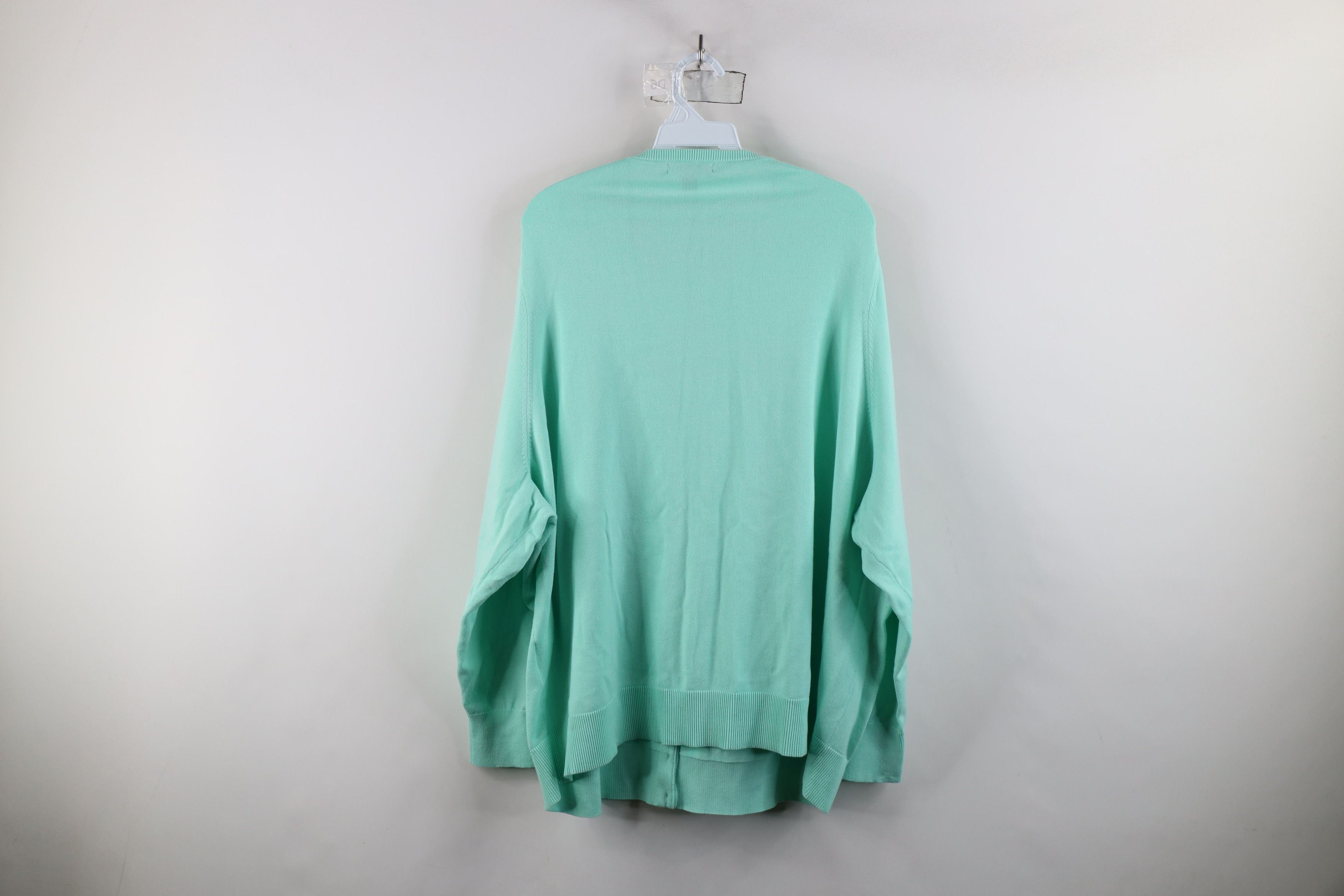 Lands' End × Vintage Vintage Lands End Cotton Knit Cardigan Sweater Mint Green Size 3XL / US 20-22 - 9 Thumbnail