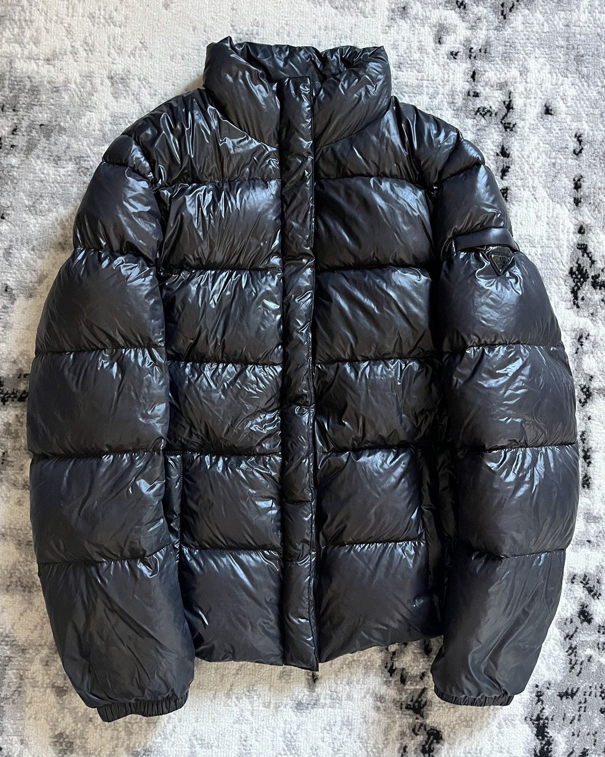 image of Archival Clothing x Prada Aw2011 Prada Navy Puffer Jacket, Men's (Size Small)