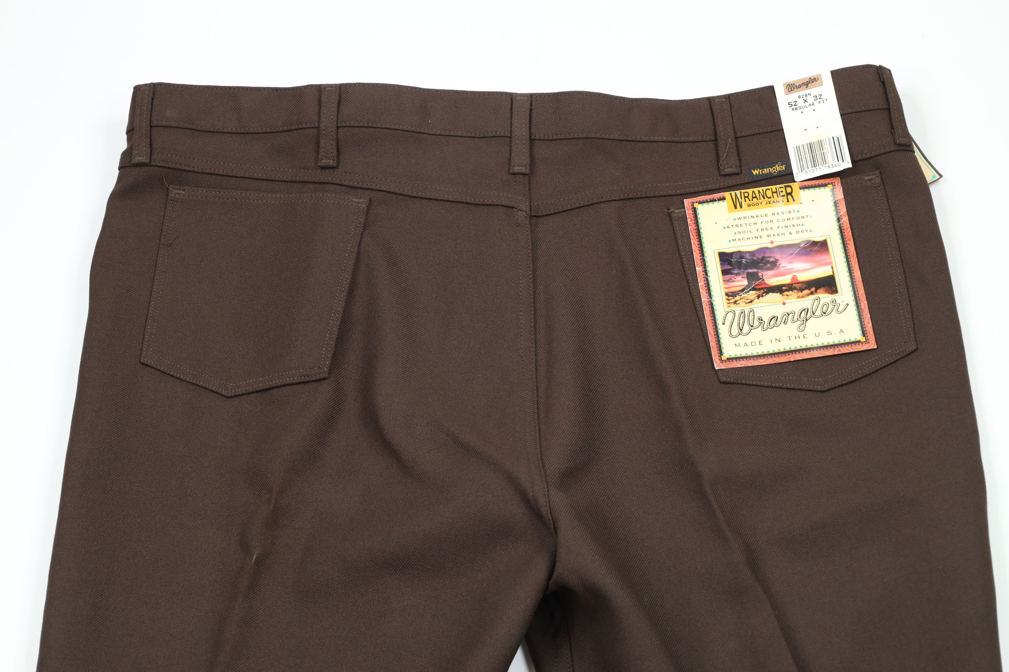 Vintage × Wrangler Deadstock Vintage 90s Wrangler Knit Wide Leg Pants Brown USA Size US 44 / EU 60 - 9 Thumbnail