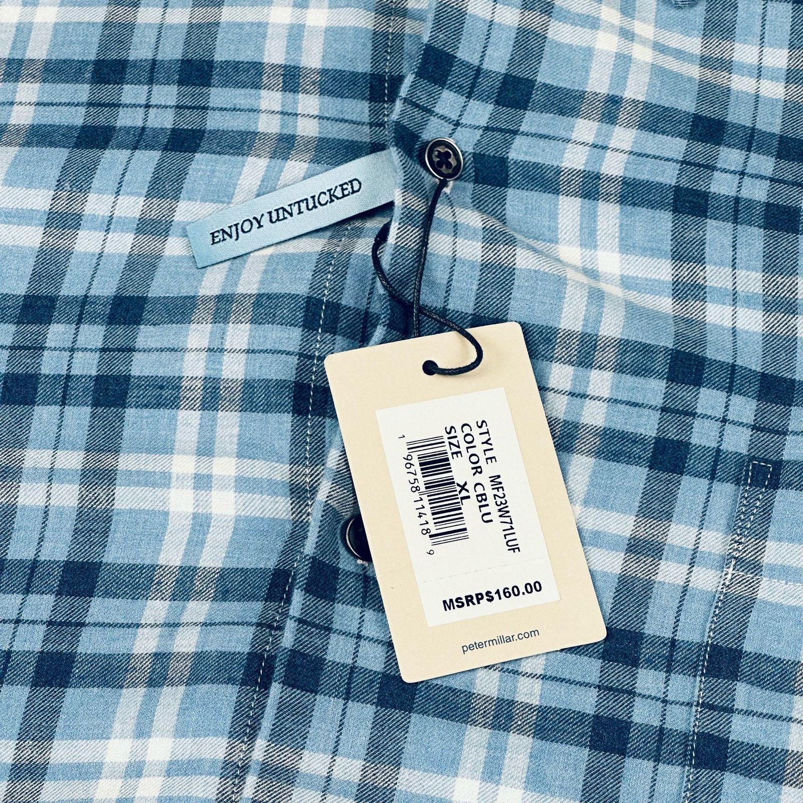 Peter Millar Peter Millar Men’s XL Blue Plaid Button Up L/S Shirt NEW Size US XL / EU 56 / 4 - 7 Thumbnail