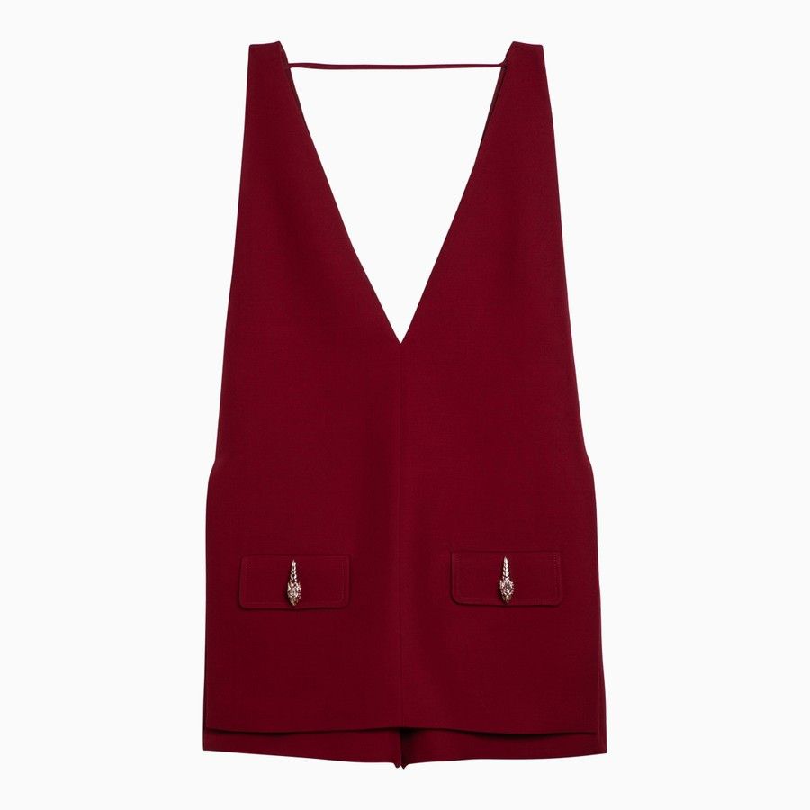 Gucci o1d2blof0824 Short Jumpsuit With Deep Neckline in Red Size 28" / US 6 / IT 42 - 1 Thumbnail