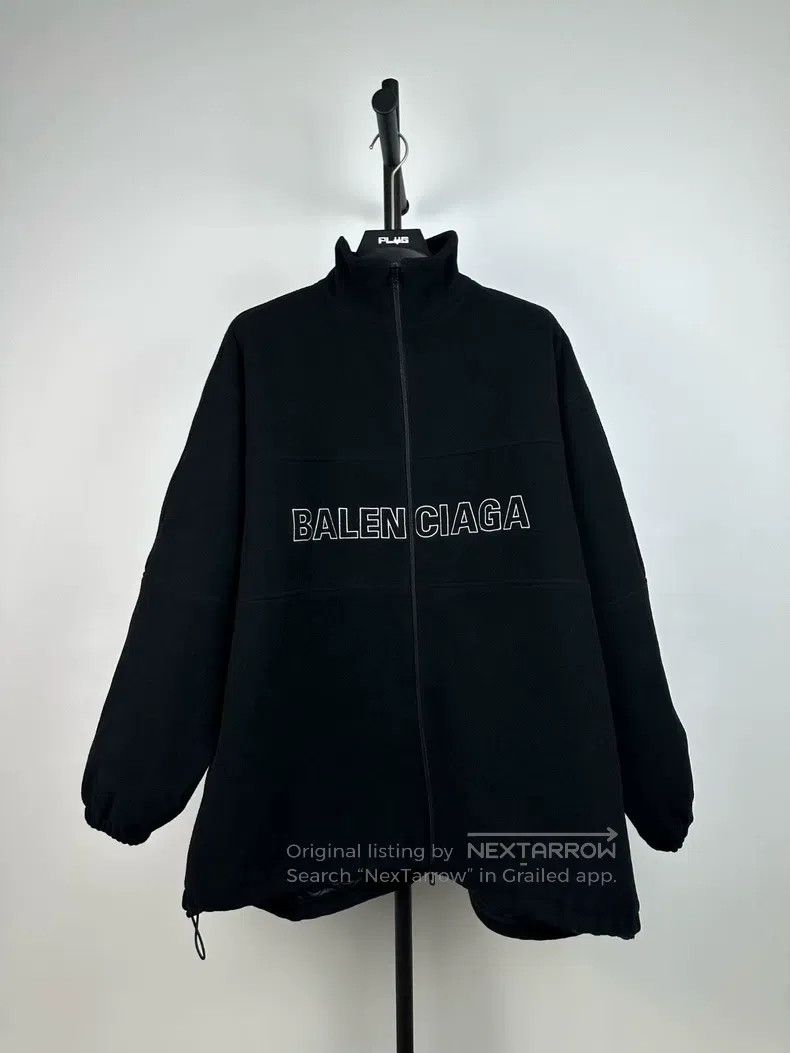 Balenciaga Balenciaga Black Letter Fleece Cotton Jacket Size US M / EU 48-50 / 2 - 1 Thumbnail