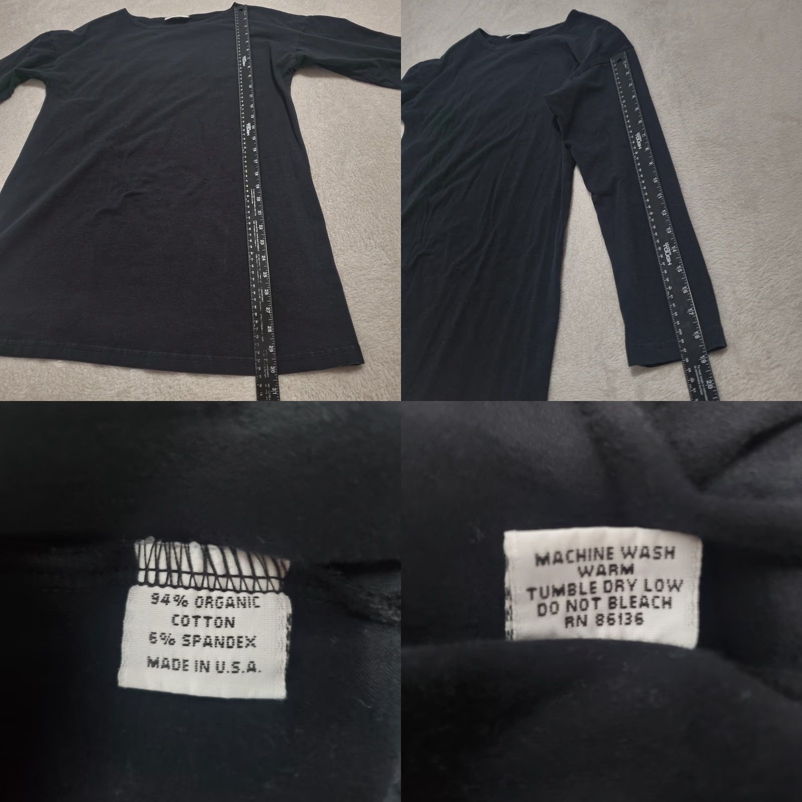 Vintage VINTAGE Bryn Walker Top Women M Black Organic Cotton Long Sleeve Relaxed Minimalist Size M / US 6-8 / IT 42-44 - 8 Thumbnail