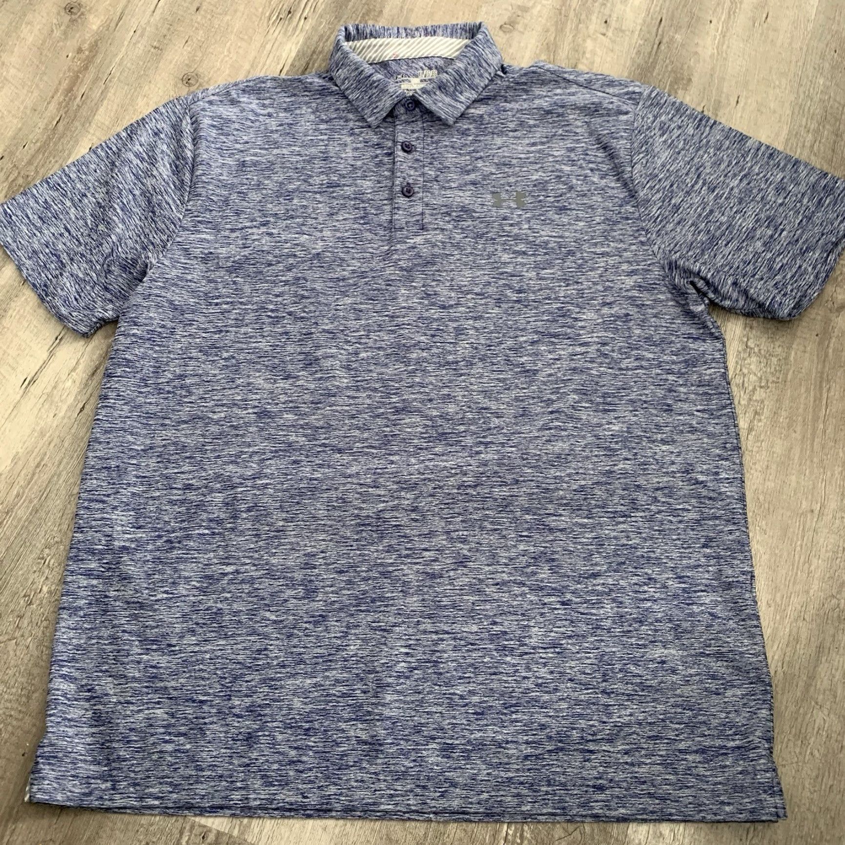 Under Armour Under Armour Polo Shirt Mens XL Purple Heather Blue Loose Heatgear Performance Size US XL / EU 56 / 4 - 6 Thumbnail