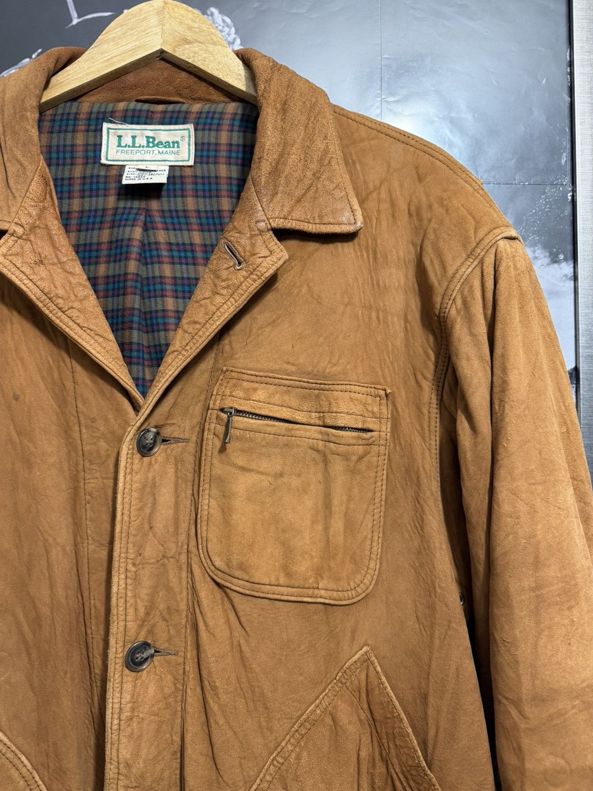 L.L. Bean L.L. BEAN CHORE JACKET SUEDE LEATHER 1980’s Size US L / EU 52-54 / 3 - 4 Thumbnail