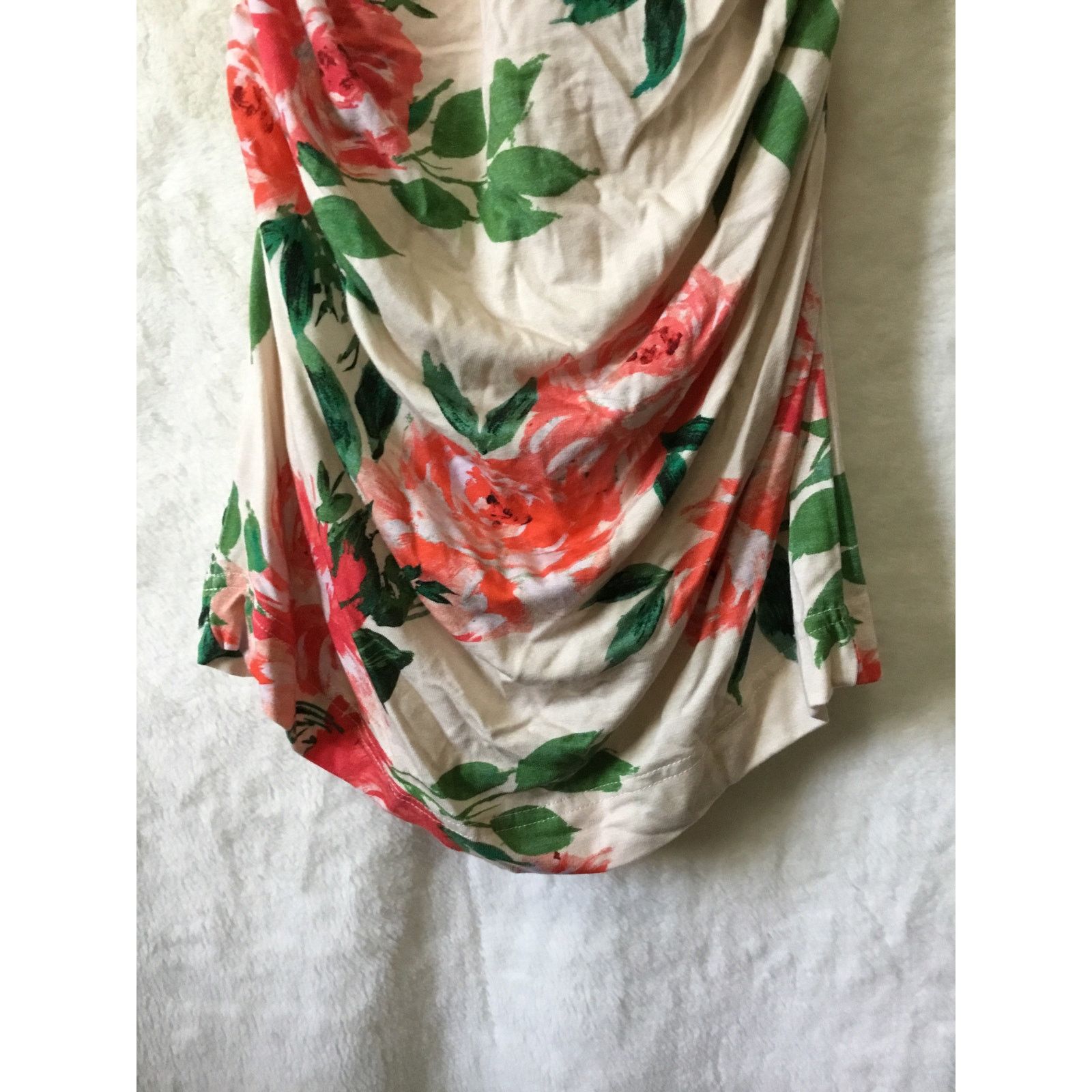 Anthropologie Anthropologie Cream Floral Eureka Racerback Dress Size XS / US 0-2 / IT 36-38 - 8 Thumbnail