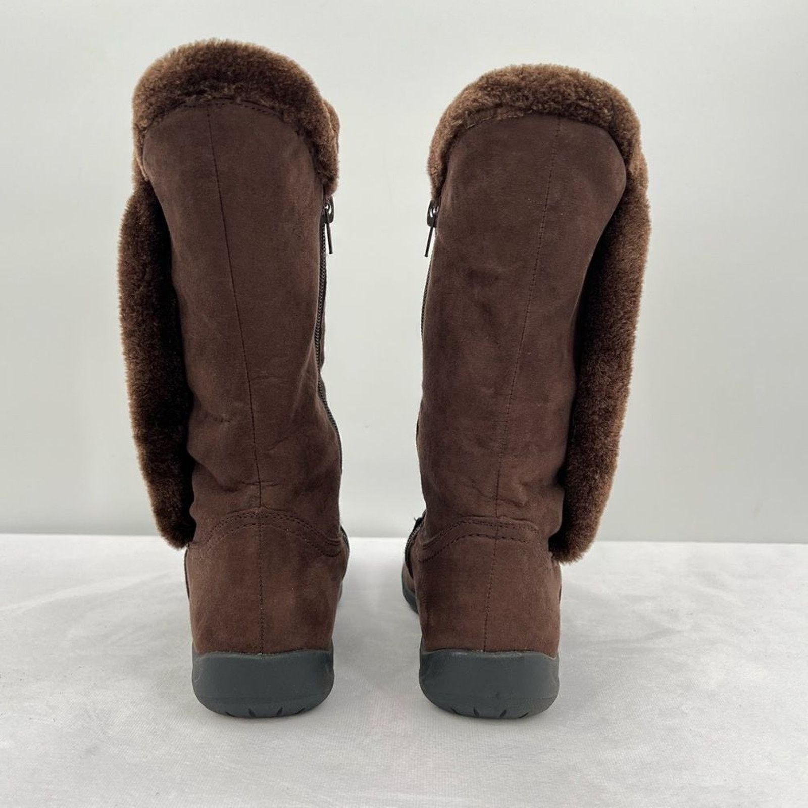 Bass Bass FlexStep Loretta Chocolate Brown Faux Suede Tall Zip Size US 7 / IT 37 - 11 Thumbnail