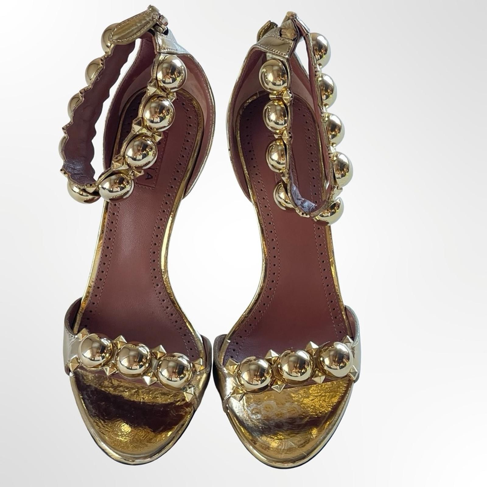 Alaia ALAIA La Bombe Elegant Gold Women's Heels NWOT size 6.5 Size US 6.5 / IT 36.5 - 3 Thumbnail