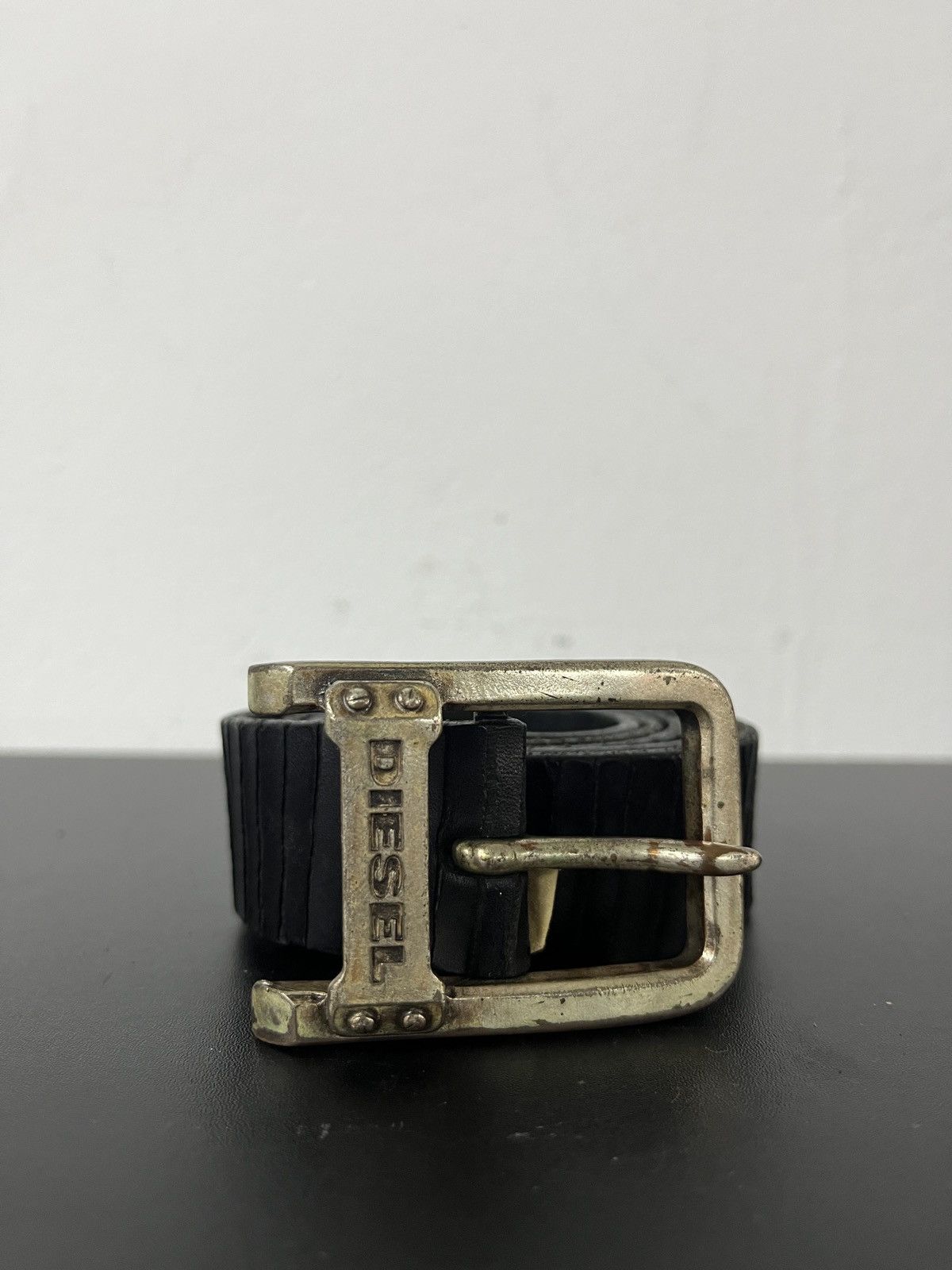 Diesel Vintage 2000's Diesel Textured Leather Punk Belt Size ONE SIZE - 4 Thumbnail