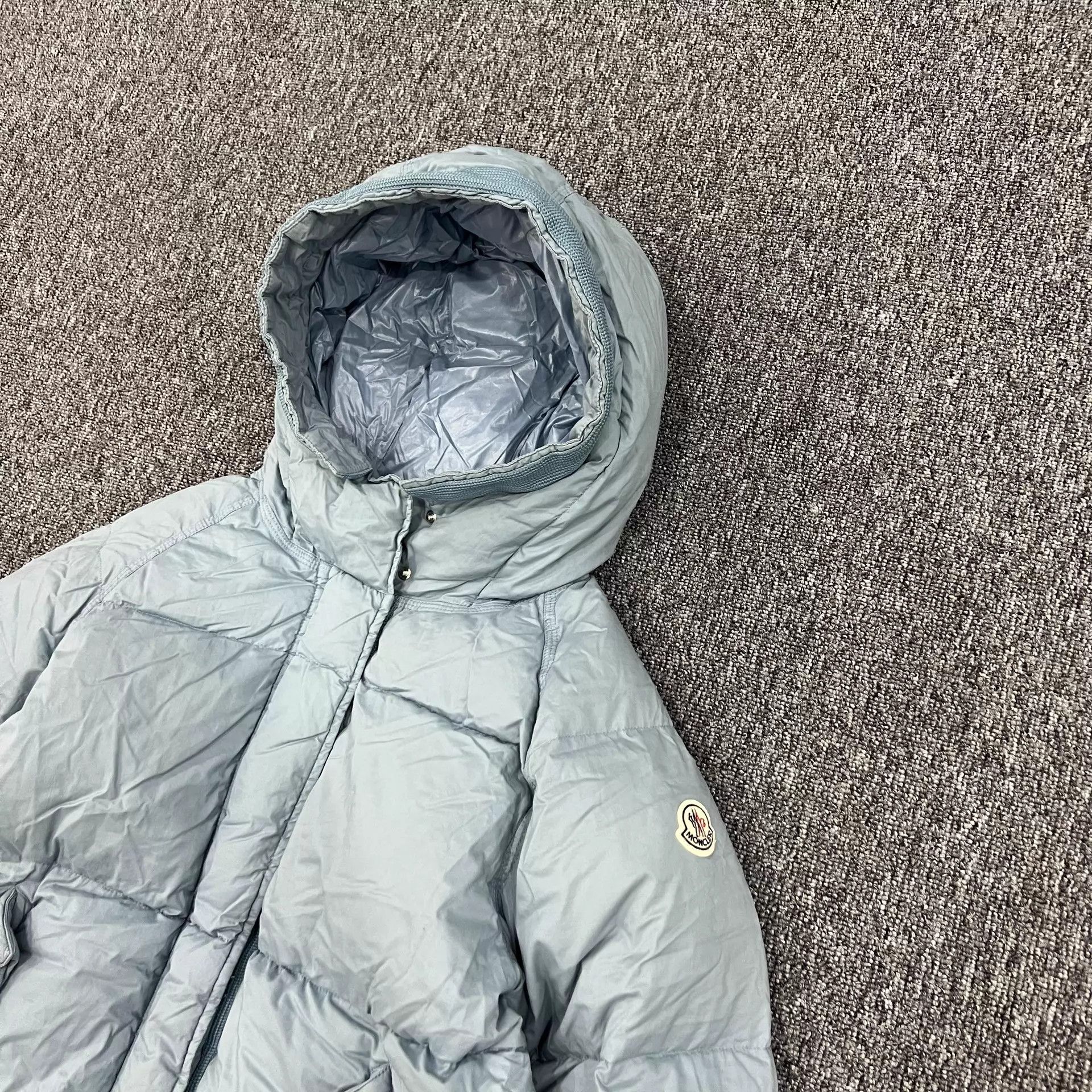 Moncler Moncler oversized puffer jacket logo mist blue 0 Size XS / US 0-2 / IT 36-38 - 3 Thumbnail