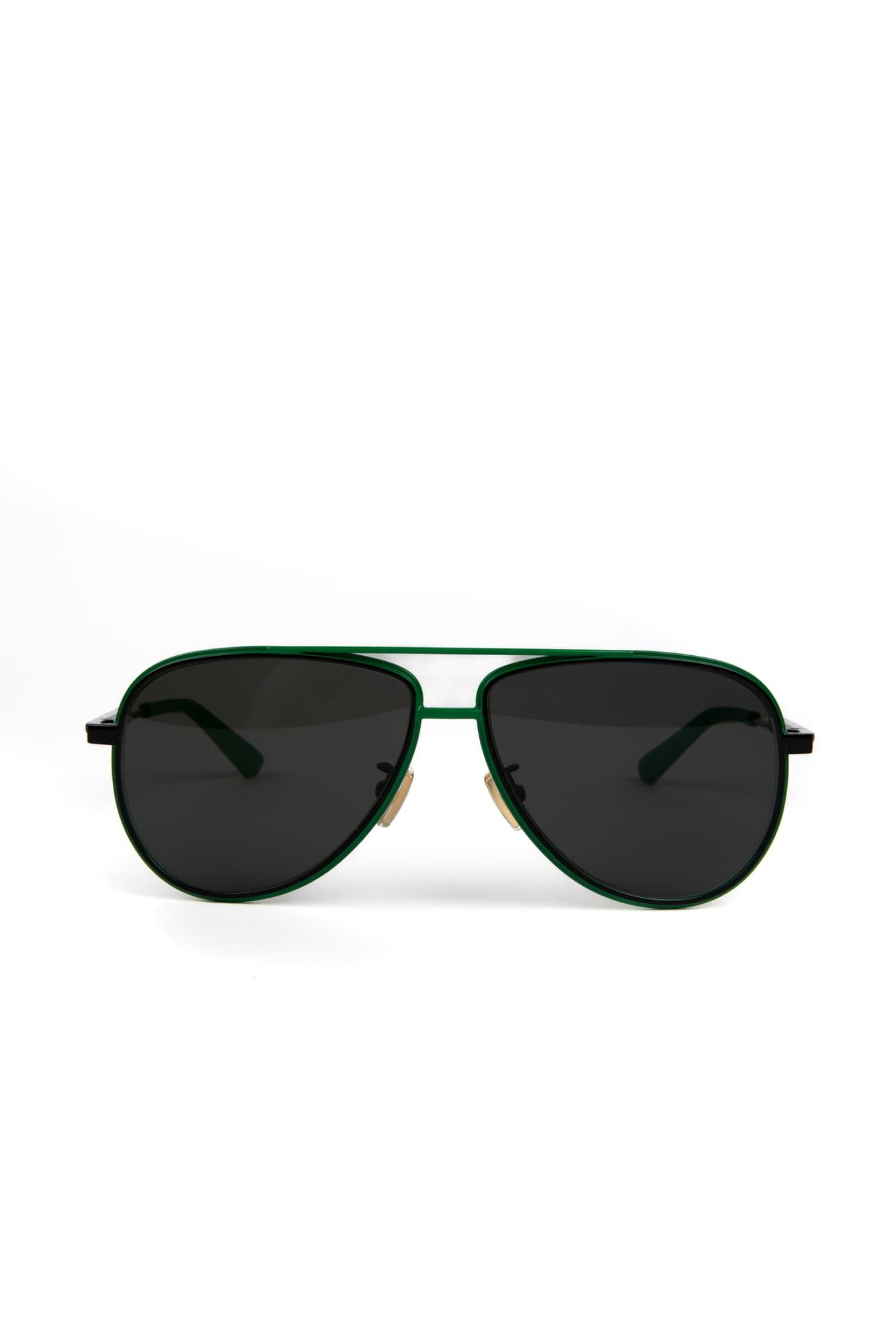 Bottega Veneta o1n1vont0924 Size: OS / Rim Aviator Sunglasses in Green Size ONE SIZE - 1 Thumbnail