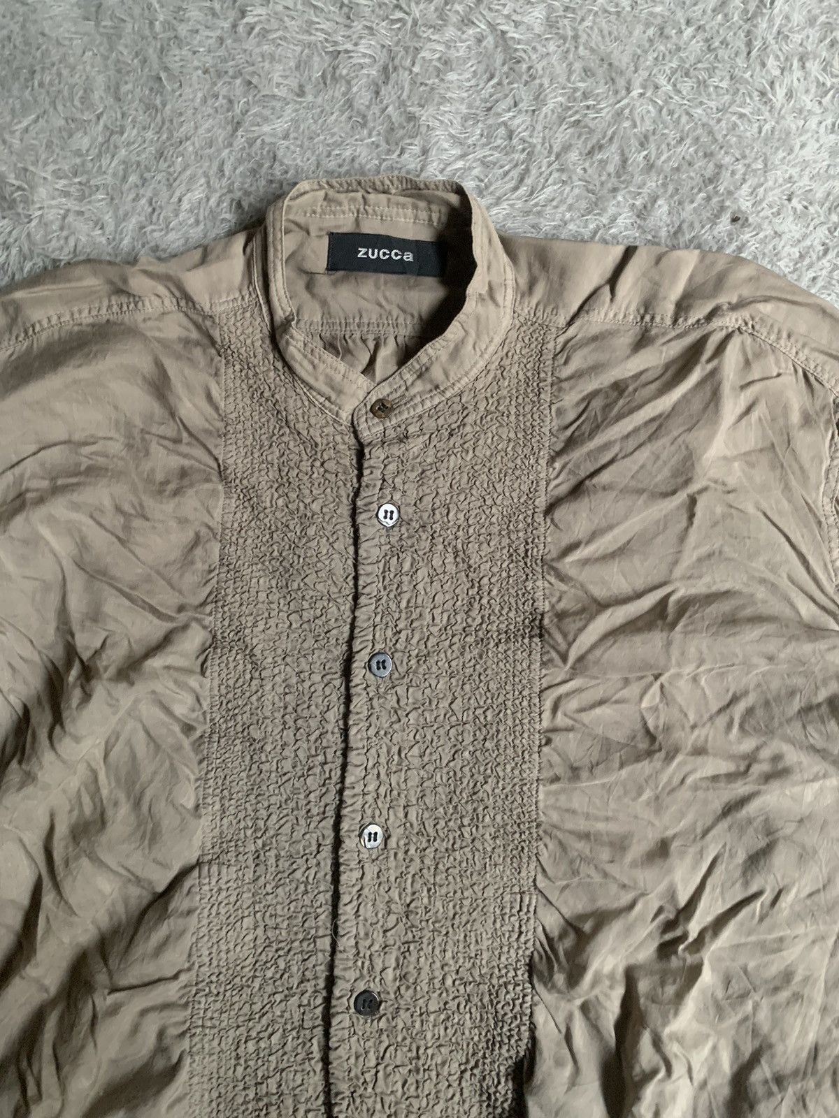 Japanese Brand Vintage Zucca By Issey Miyase Crinkle Button Up Dress Size ONE SIZE - 3 Thumbnail