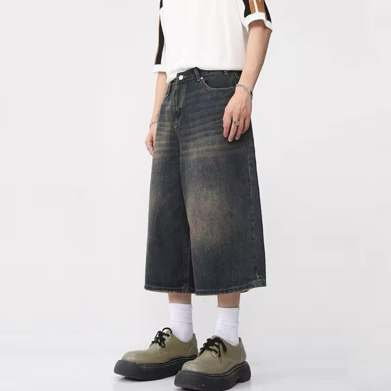 Jean Baggy Washed Denim Shorts Size US 33 - 2 Thumbnail