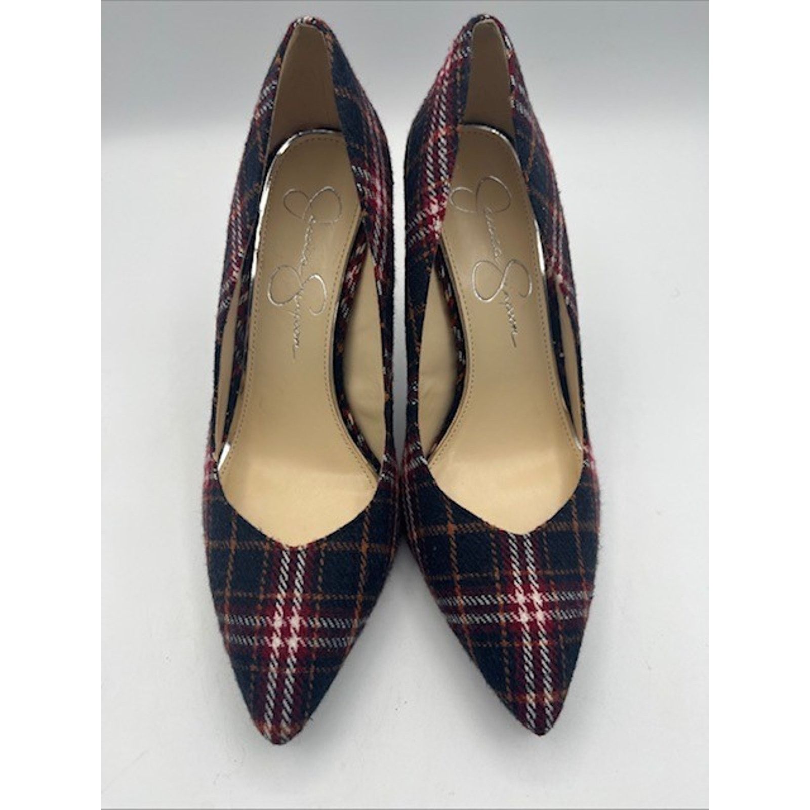 Jessica Simpson Jessica Simpson Haneh Plaid Pumps Heels RED BLACK WHITE Size US 8 / IT 38 - 13 Thumbnail