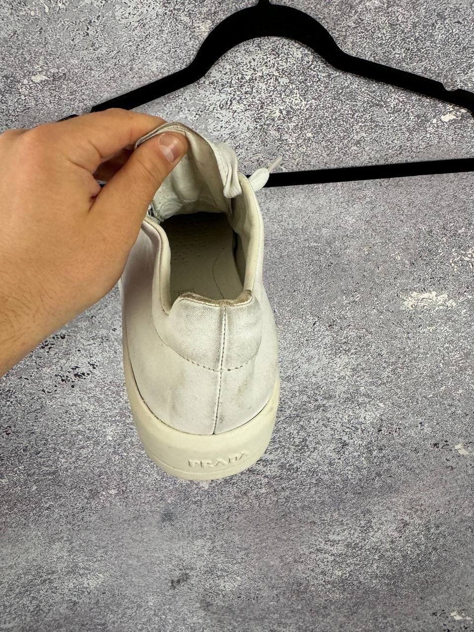 Prada × Vintage Prada Leather Lace-Up Sneakers White Women's 38 Size Size US 8 / IT 38 - 15 Thumbnail