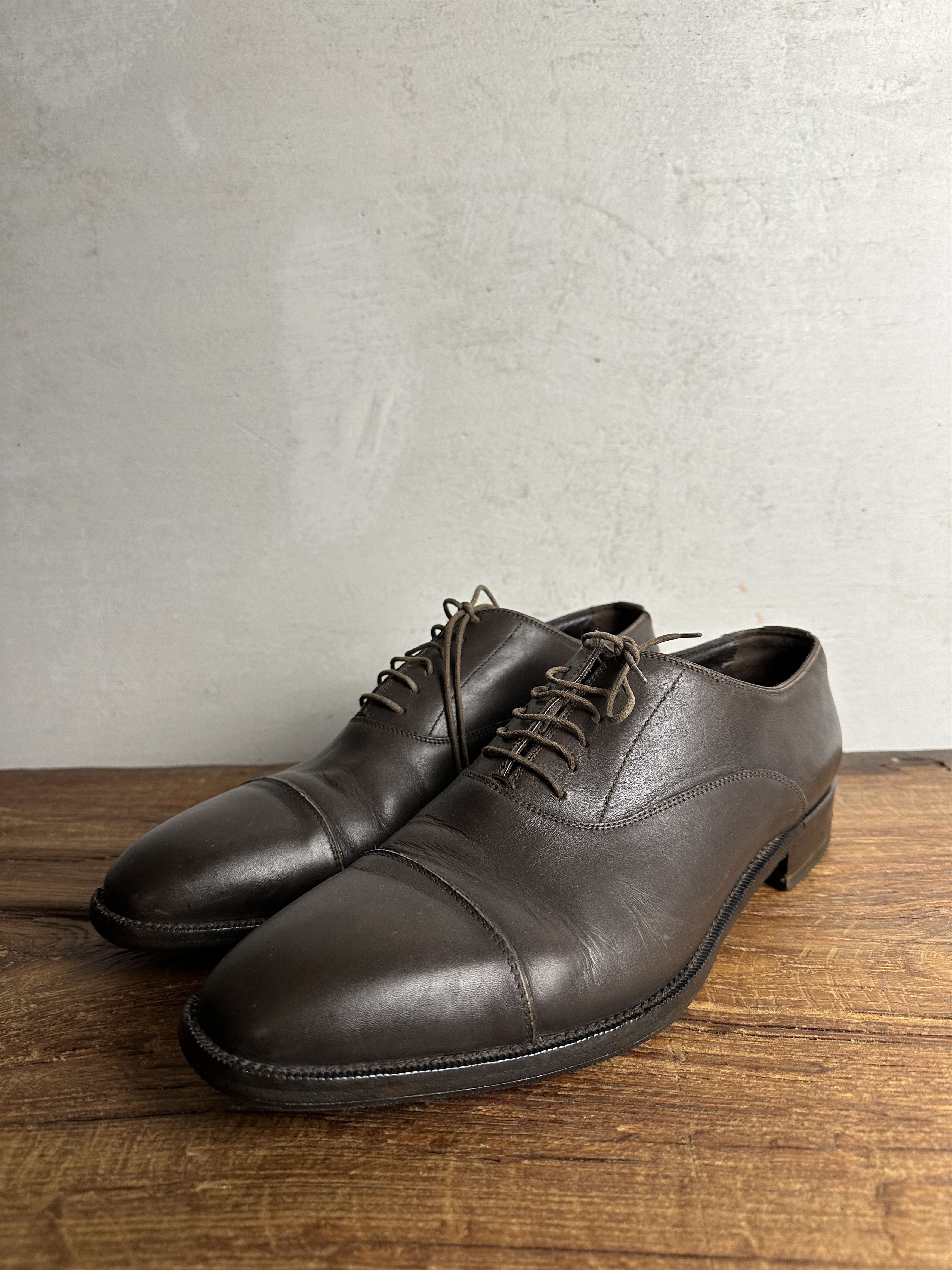 Ermenegildo Zegna Ermenegildo Zegna Chocolate Brown Derby Shoes Size US 11 / EU 44 - 2 Thumbnail