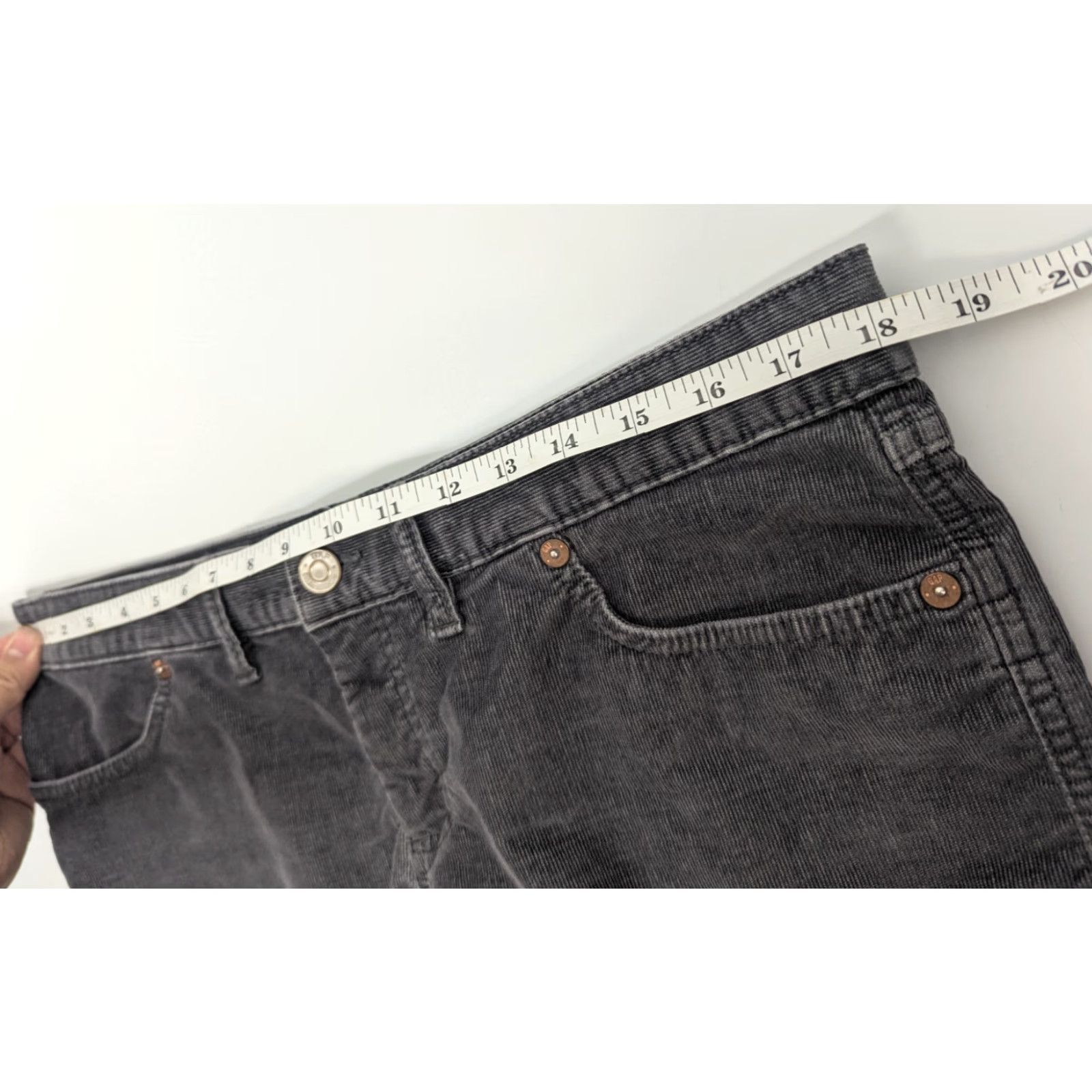 Gap GAP Grey Corduroy Raw Edge Hem Stretch Cut Off Shorts Fringe Women's Size 10 Y2K Size 32" / US 10 / IT 46 - 5 Thumbnail
