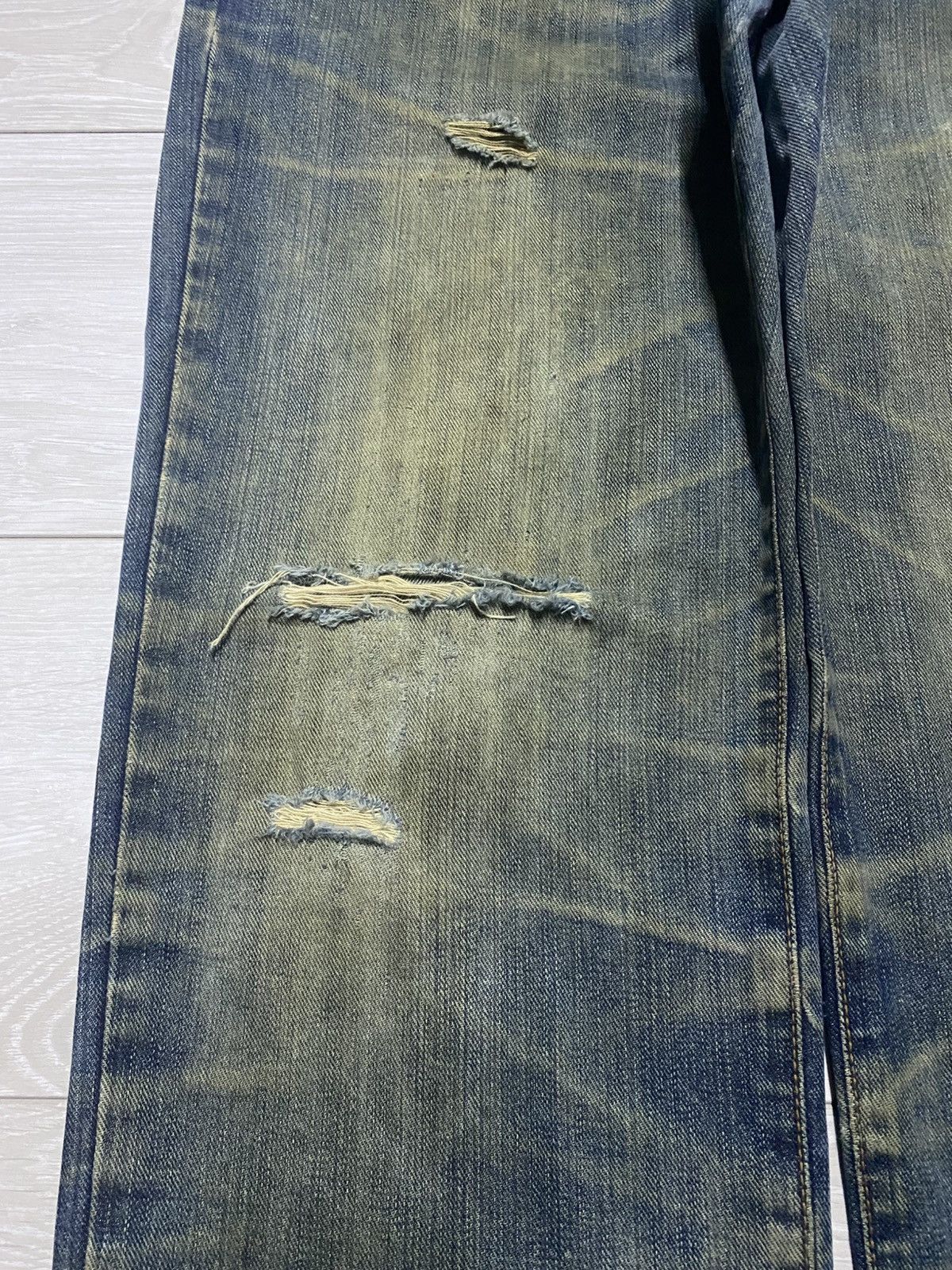 Edwin Vintage Edwin 404 Crazy Mud Wash Distressed Jeans Size US 34 / EU 50 - 5 Thumbnail