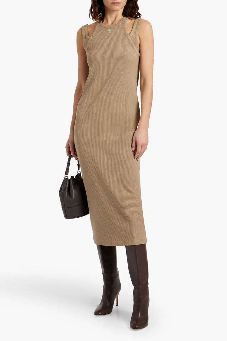 Brunello Cucinelli o1y0725 Midi Dress in Camel Size S / US 4 / IT 40 - 2 Thumbnail