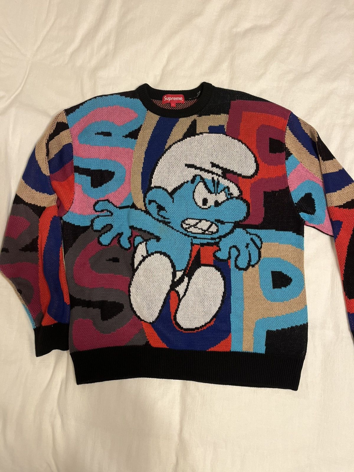 Supreme Supreme smurfs knit sweater | Grailed