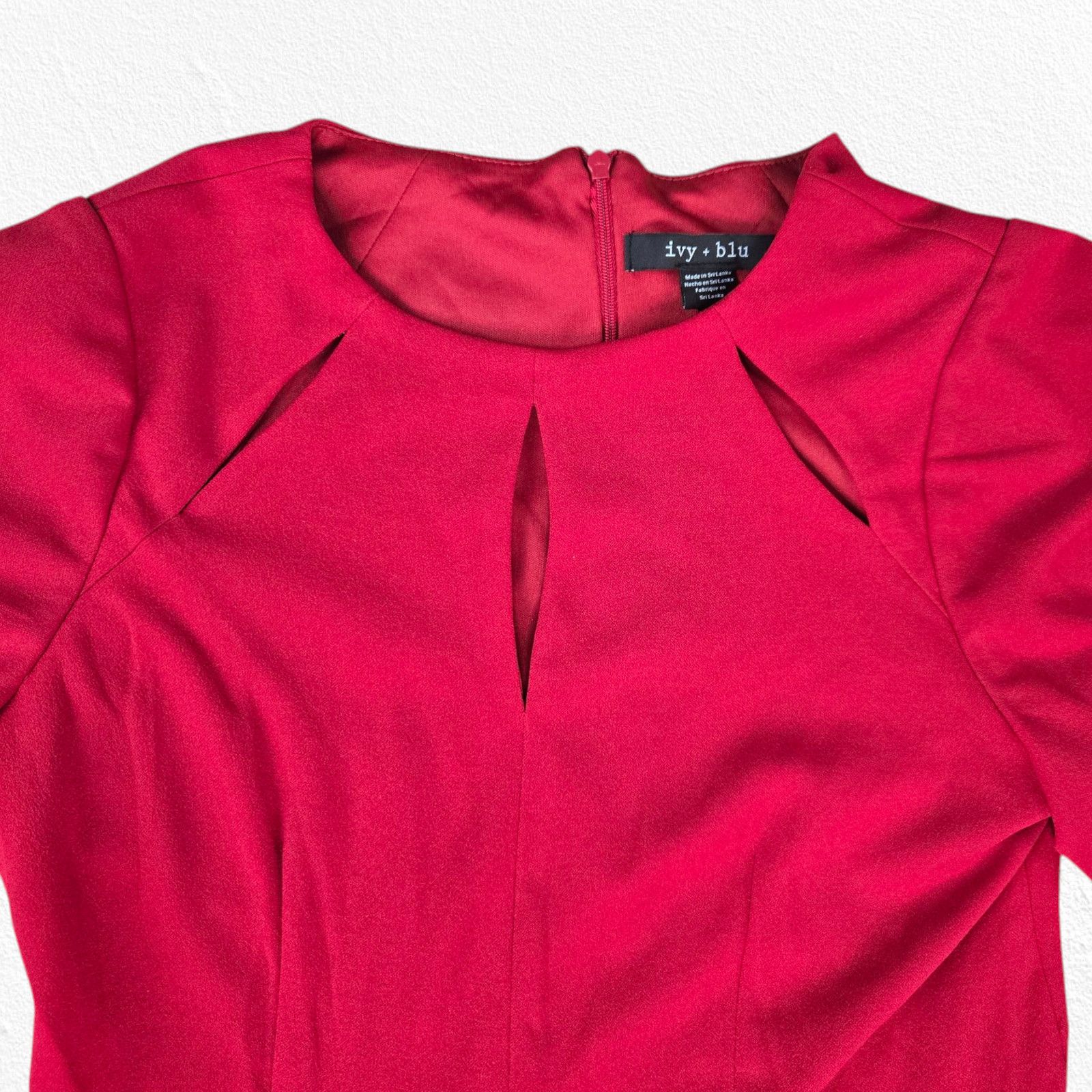 Other Bright Red Retro Fit and Flare Midi Dress Size 4 Size S / US 4 / IT 40 - 4 Thumbnail