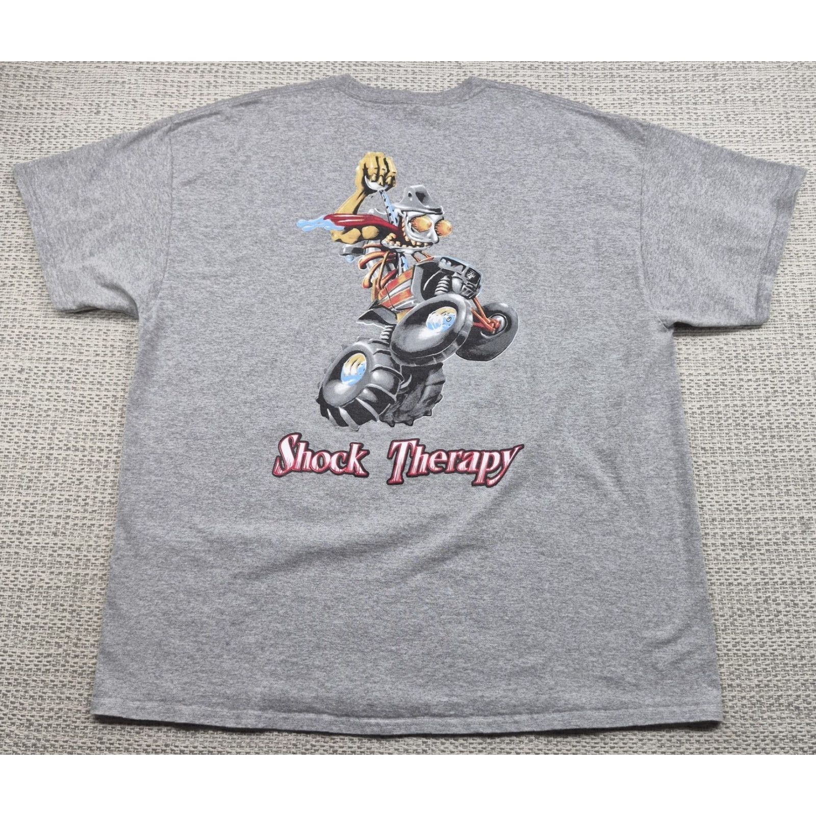 Port & Company Shock Therapy Monster Truck Shirt Mens 2XL Gray Port & Company Graphic Tee Size US XXL / EU 58 / 5 - 2 Thumbnail