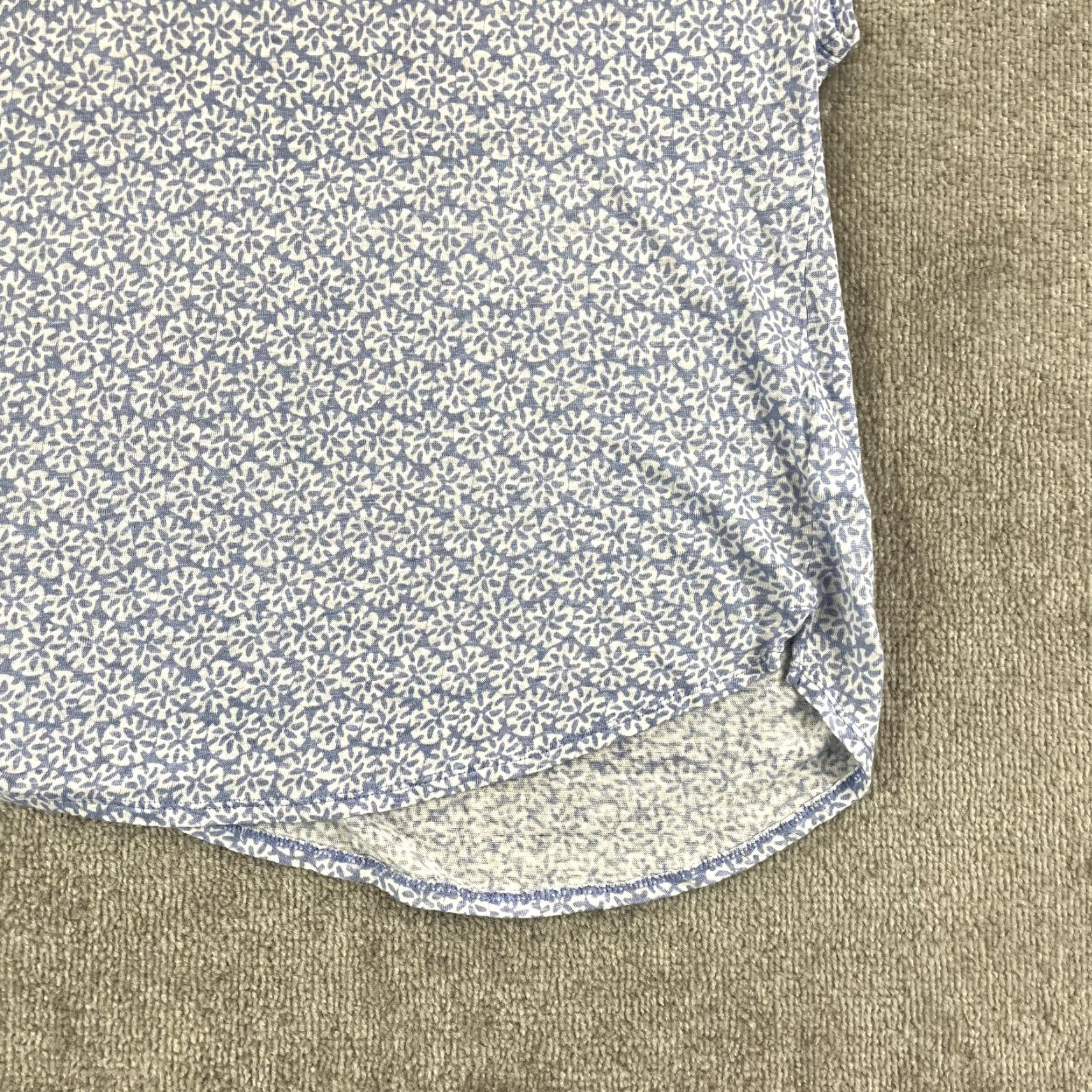 Vintage VINTAGE Sigrid Olsen Geometric Linen Blouse Womens Large Blue White Sheer Casual Summer Size L / US 10 / IT 46 - 7 Thumbnail