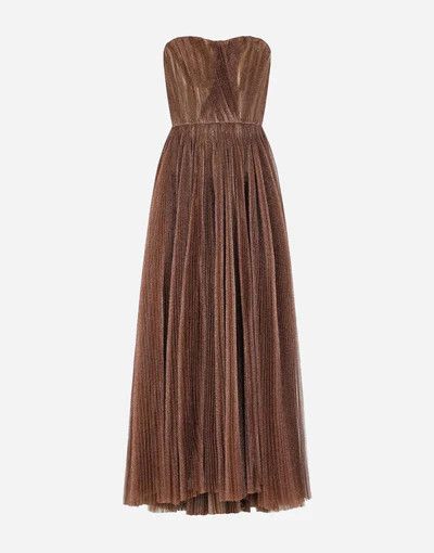 Dolce & Gabbana o1y0825 Sleeveless Gown Dress in Brown Size L / US 10 / IT 46 - 1 Thumbnail