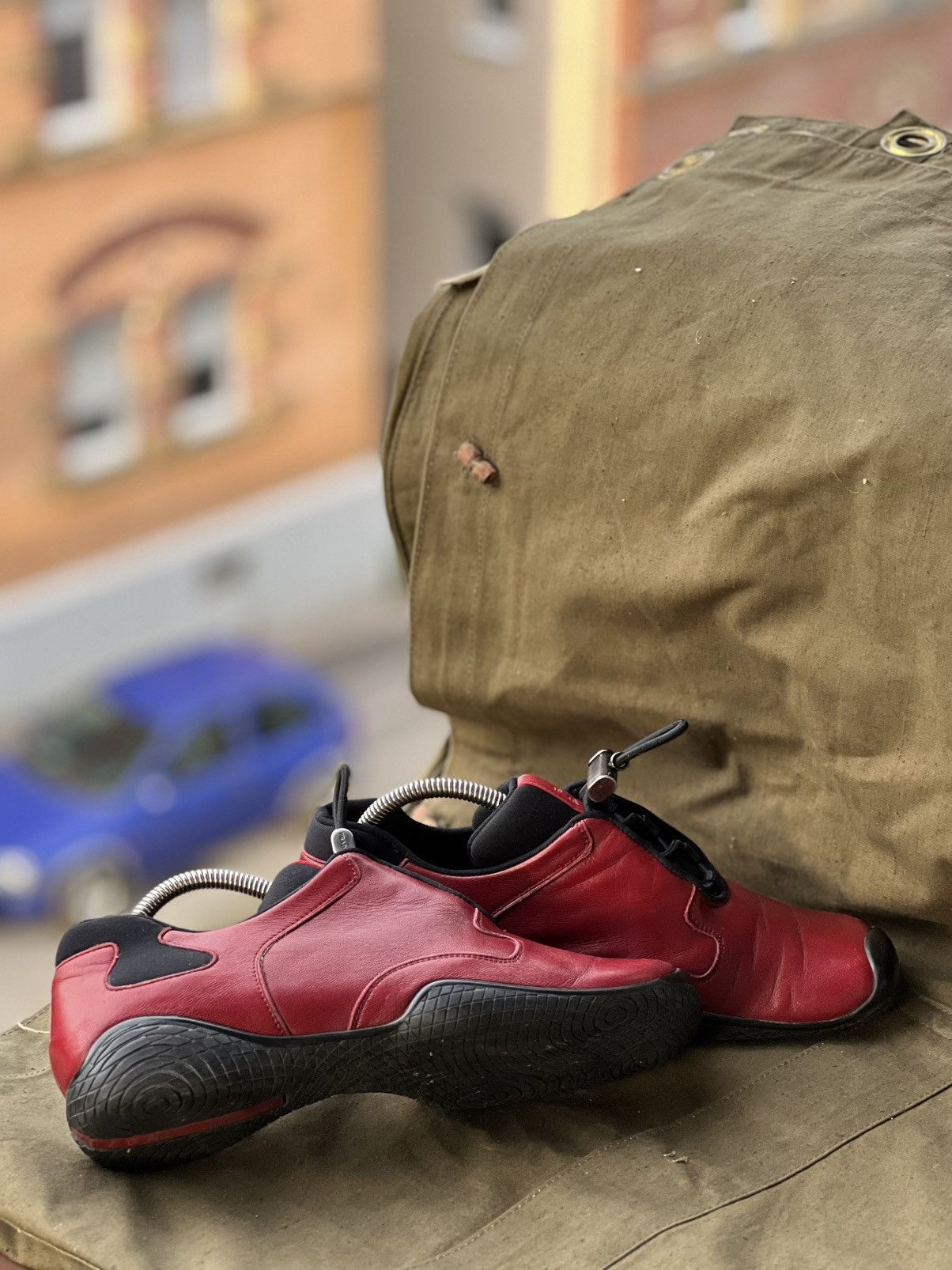 Prada Linea Rossa (Sport) – Red Leather Sneakers