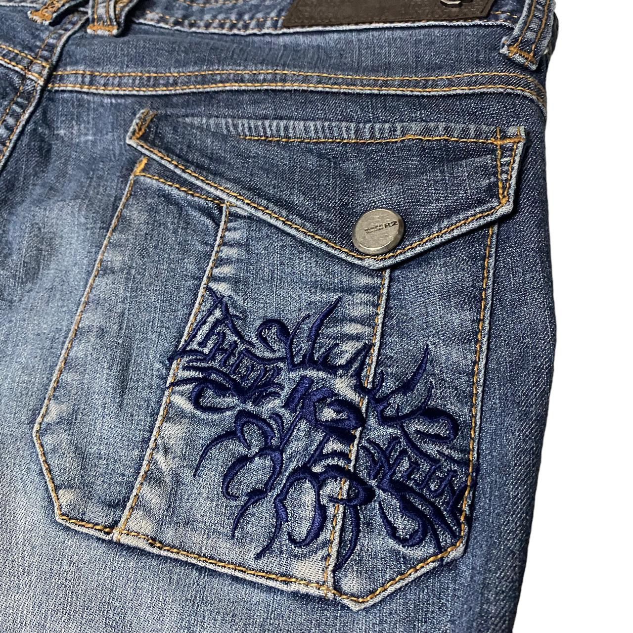 If Six Was Nine K2 Japanese Flared Embroided Straight Cut Jeans Size US 32 / EU 48 - 4 Thumbnail