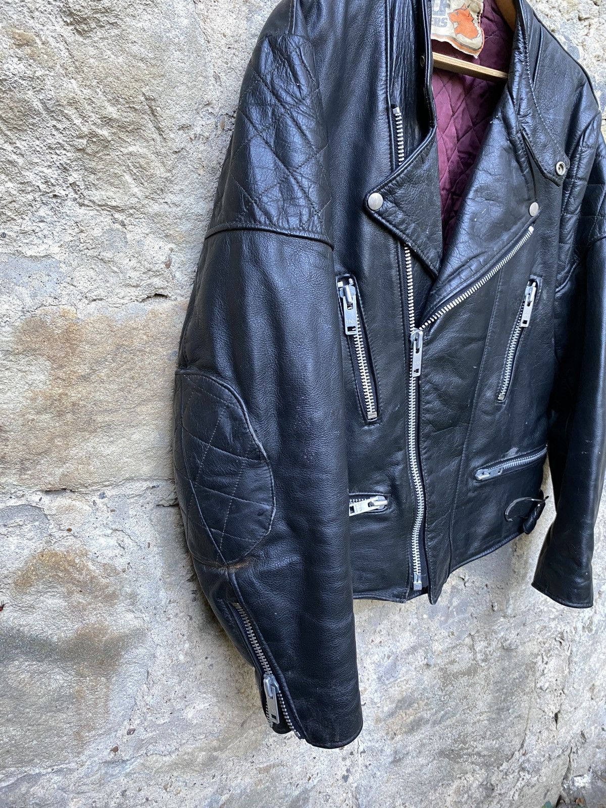 Vintage Rare Vintage 80s Wolf Leathers Biker Jacket Cafe Racer Size US L / EU 52-54 / 3 - 4 Thumbnail