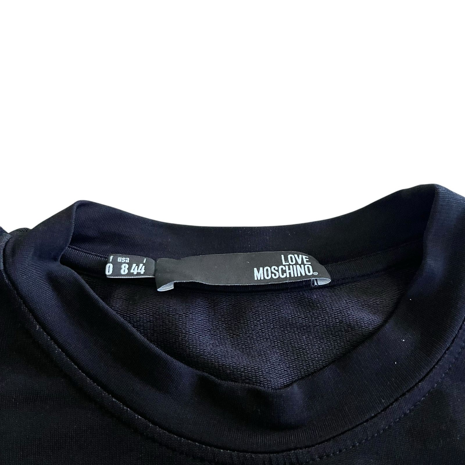 Love Moschino Love Moschino Black Ruffled Heart Logo Crewneck Crop Top Size M / US 6-8 / IT 42-44 - 2 Thumbnail