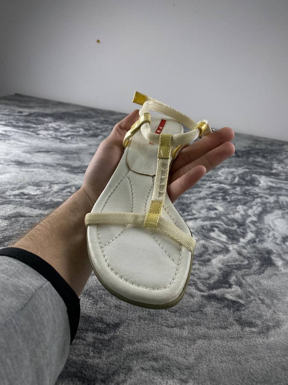 Prada Prada Leather Sandals With Heels Women Size 35 White Size US 5 / IT 35 - 2 Thumbnail