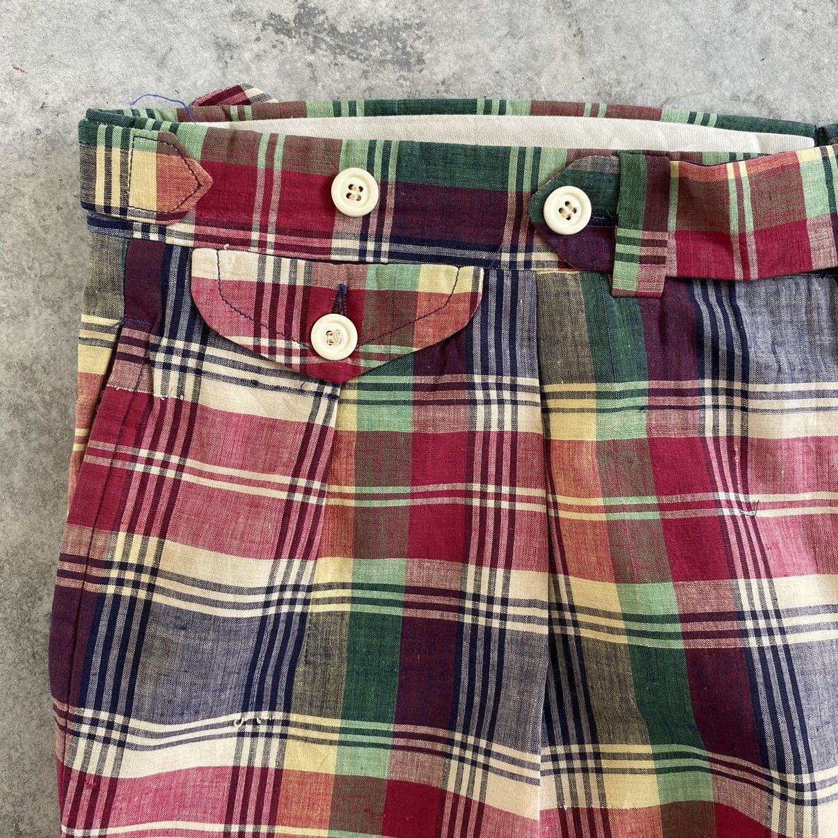 Polo Ralph Lauren Vintage 70’s Polo Ralph Lauren Madras Checks Baggy Trousers Size US 36 / EU 52 - 8 Thumbnail