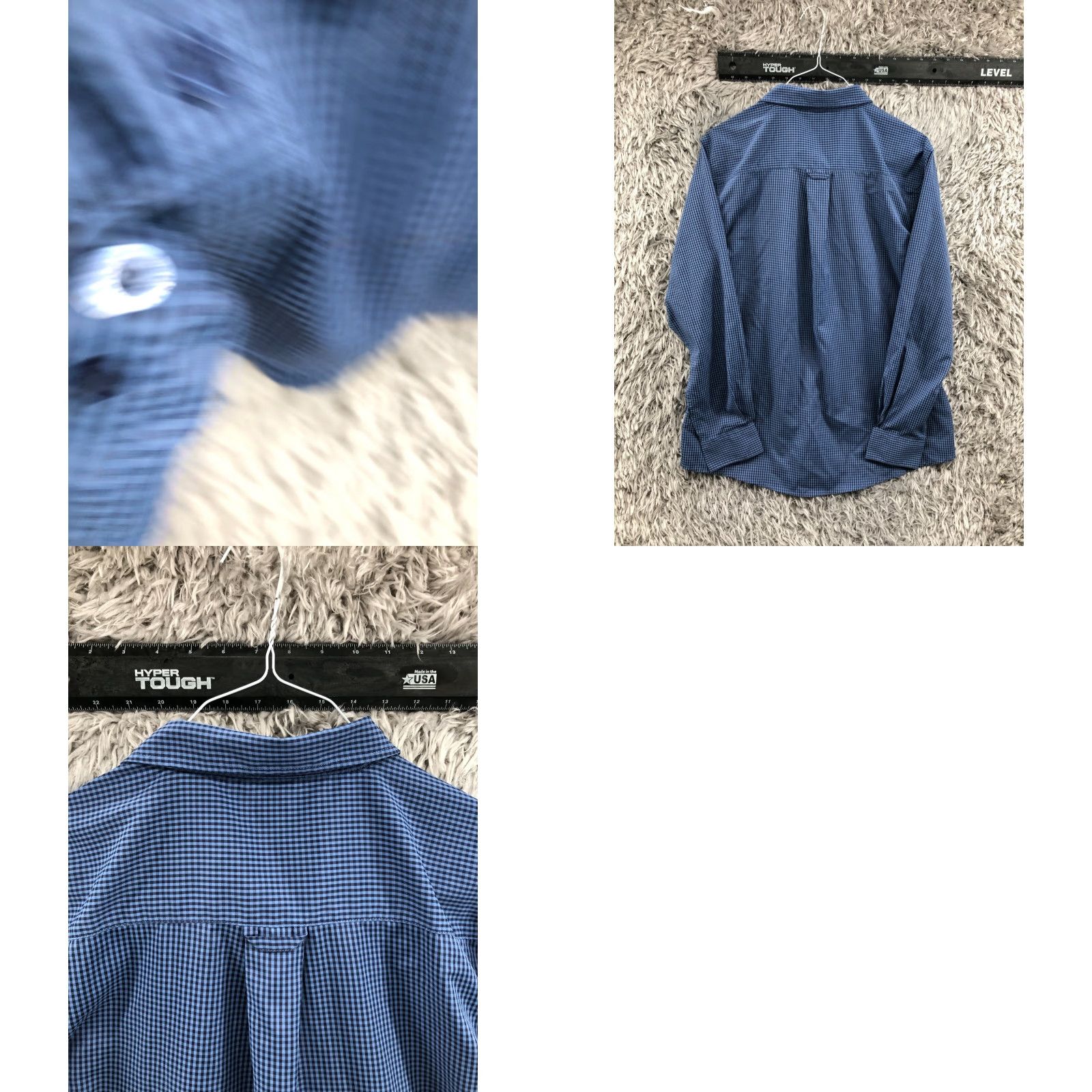 Haggar Haggar Shirt Mens L Blue Check Long Sleeve Button-Up Collar Spread Size US L / EU 52-54 / 3 - 8 Thumbnail