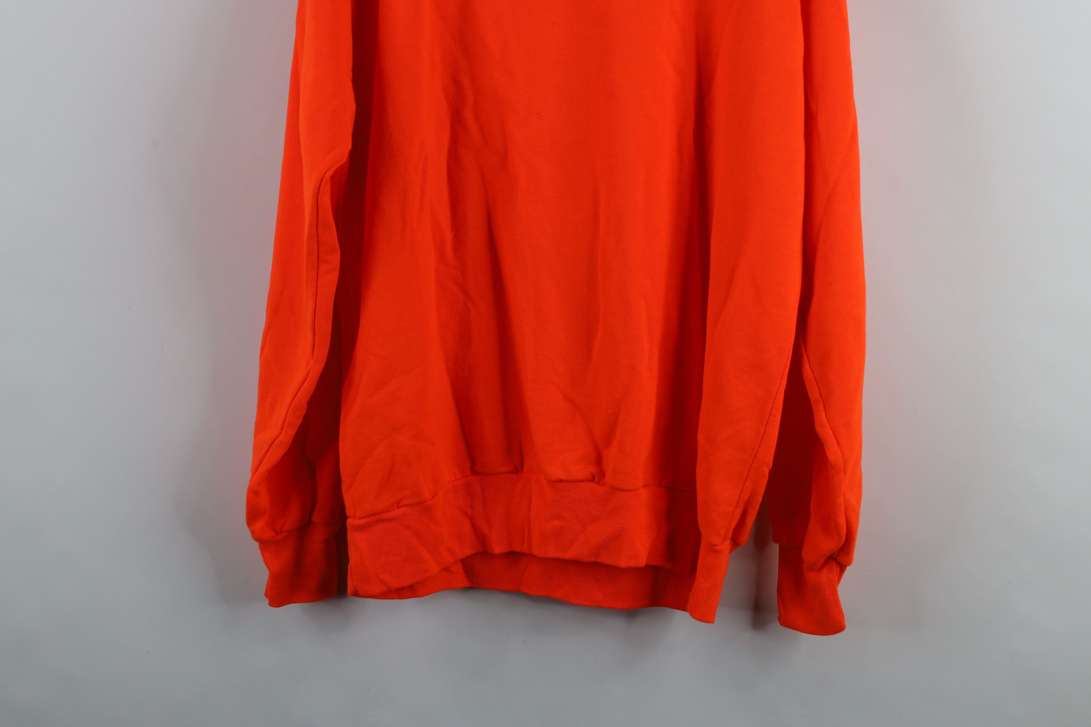 Vintage Vintage 80s 90s Streetwear Blank Sweatshirt Blaze Orange Size US XL / EU 56 / 4 - 12 Thumbnail