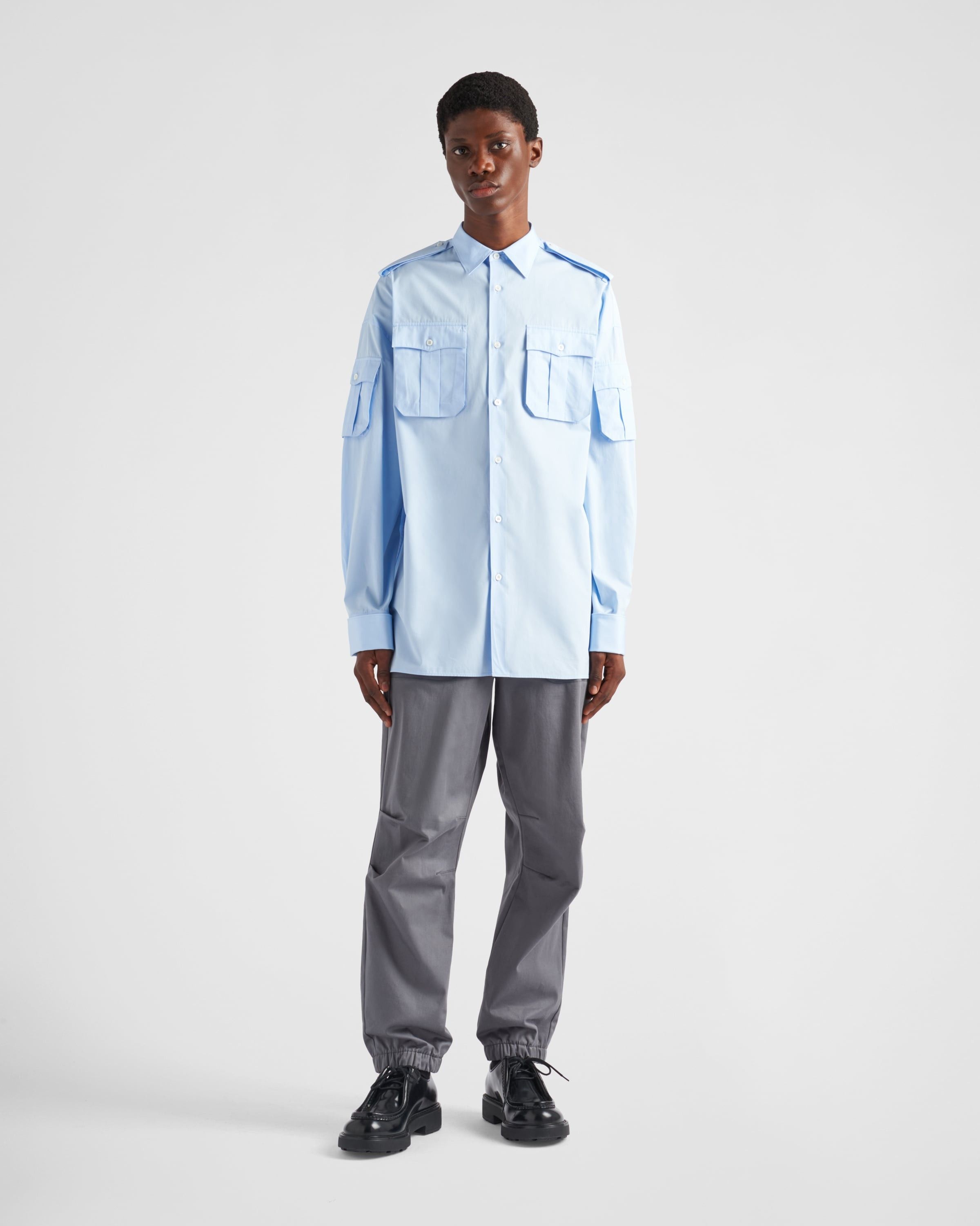 Prada o1bcso1str1025 Popeline Cotton Shirt in Blue Size US S / EU 44-46 / 1 - 2 Thumbnail